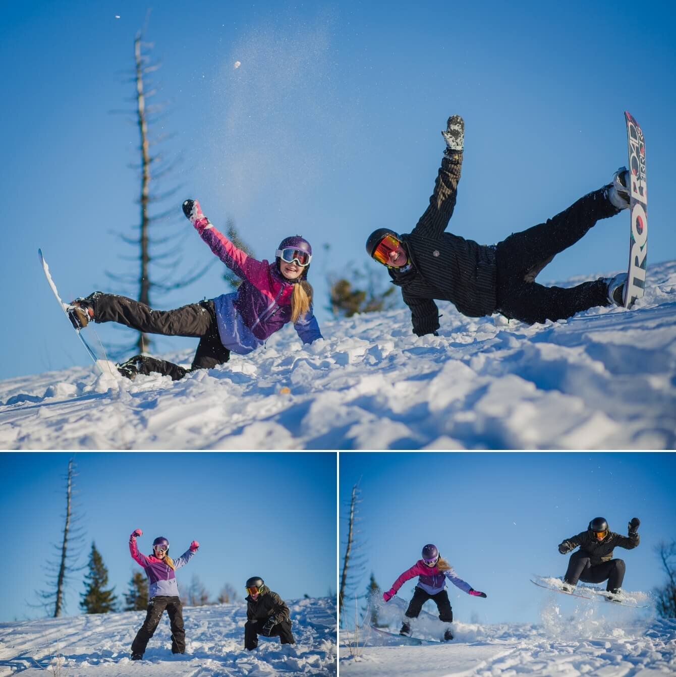 Sesja narzeczeńska Martyny i Bartka snowboard Krynica Jaworzyna śnieg fotografie Bartek Wyrobek  (15).jpg