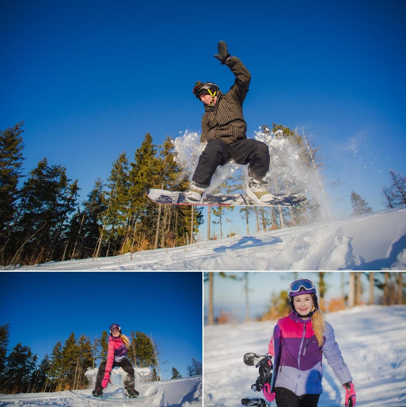 Sesja narzeczeńska Martyny i Bartka snowboard Krynica Jaworzyna śnieg fotografie Bartek Wyrobek  (16).jpg