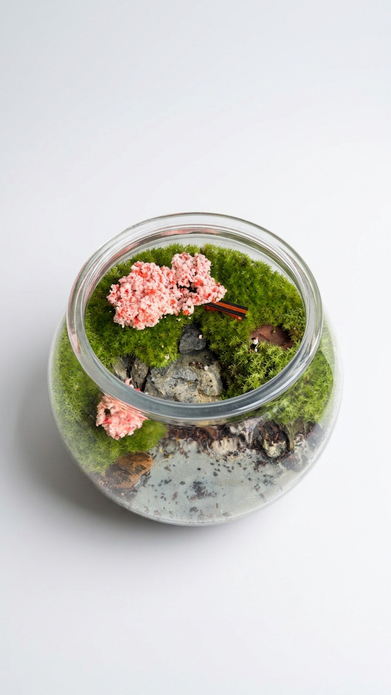 do not change anything inside. remove the glass reflection on the terrarium. replace the background with white studio background with soft shadow and light copy 2.png