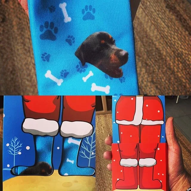 My amazing friends/student &amp; mum team of @mrcole._ and @kmj1973a gave me these amazing socks for Christmas! That&rsquo;s everyone&rsquo;s favourite #Rottie #Otto on the socks! They took his photo waiting for their lesson and through the magic of 