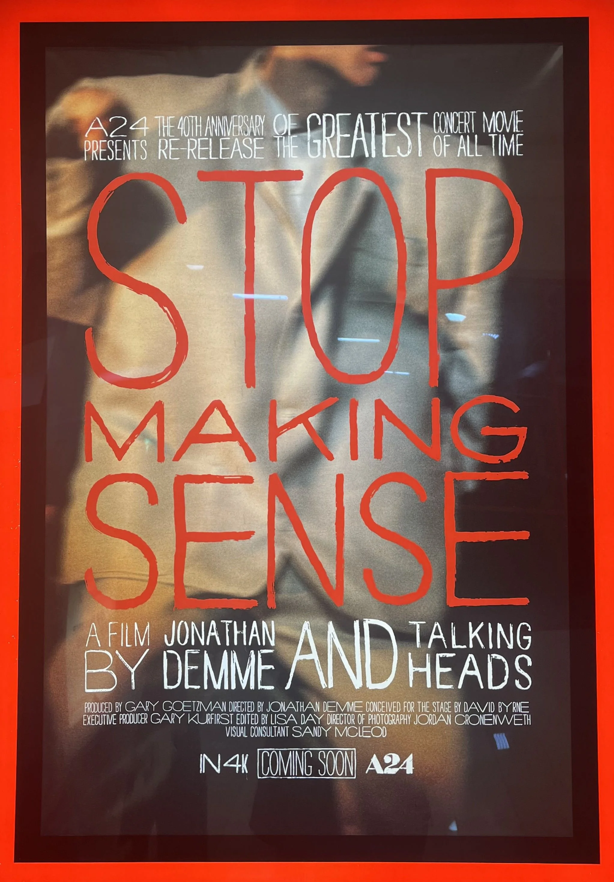Stop Making Sense（ストップ・メイキング・センス）４Kポスター ストップ・メイキング・センス 4Kレストア - 上田映劇