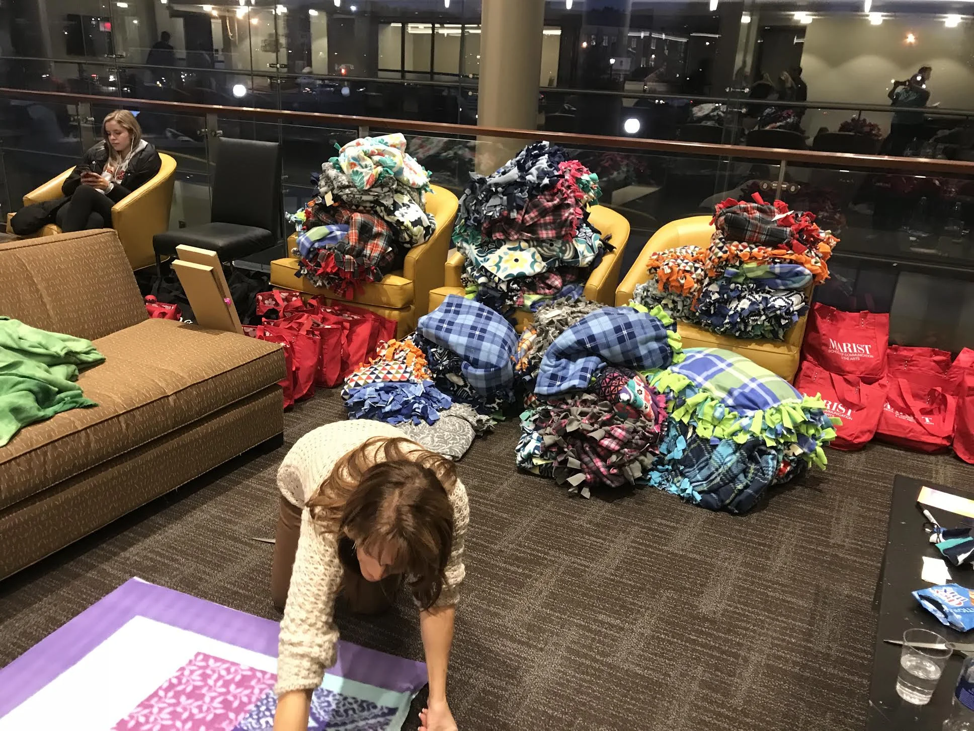 Creating the Comfort Kits. 