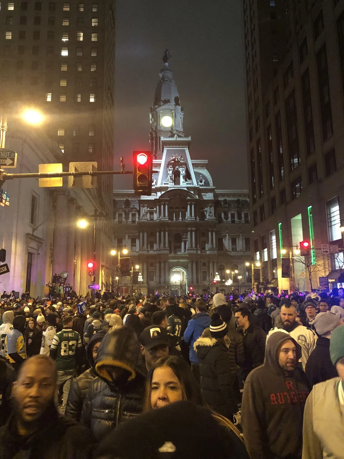 Fans pack the streets of Philadelphia. Photo Courtesy of Michael Conway. 