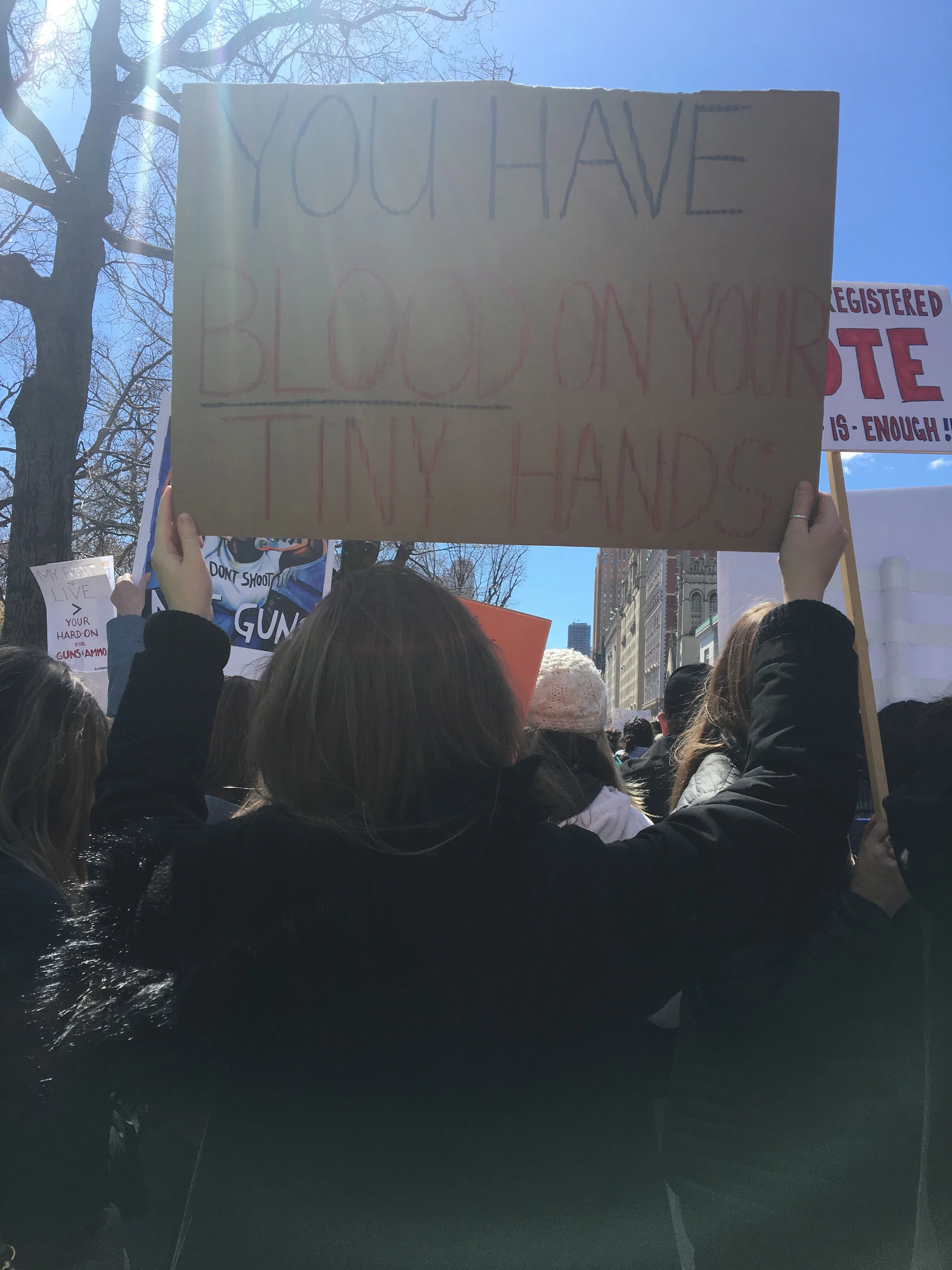 Sarah Franzetti marches in New York City. Photo Courtesy of Alyssa Hurlbut.
