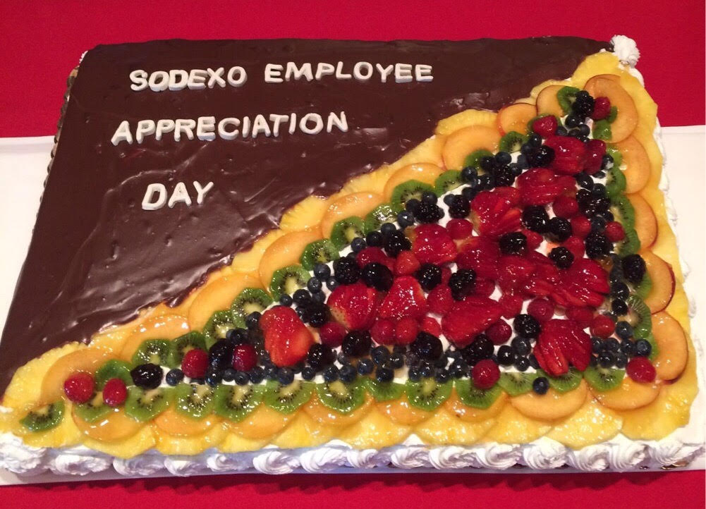 The cake from Sodexo Employee Appreciation Day. Image provided by Abigail Ritson.