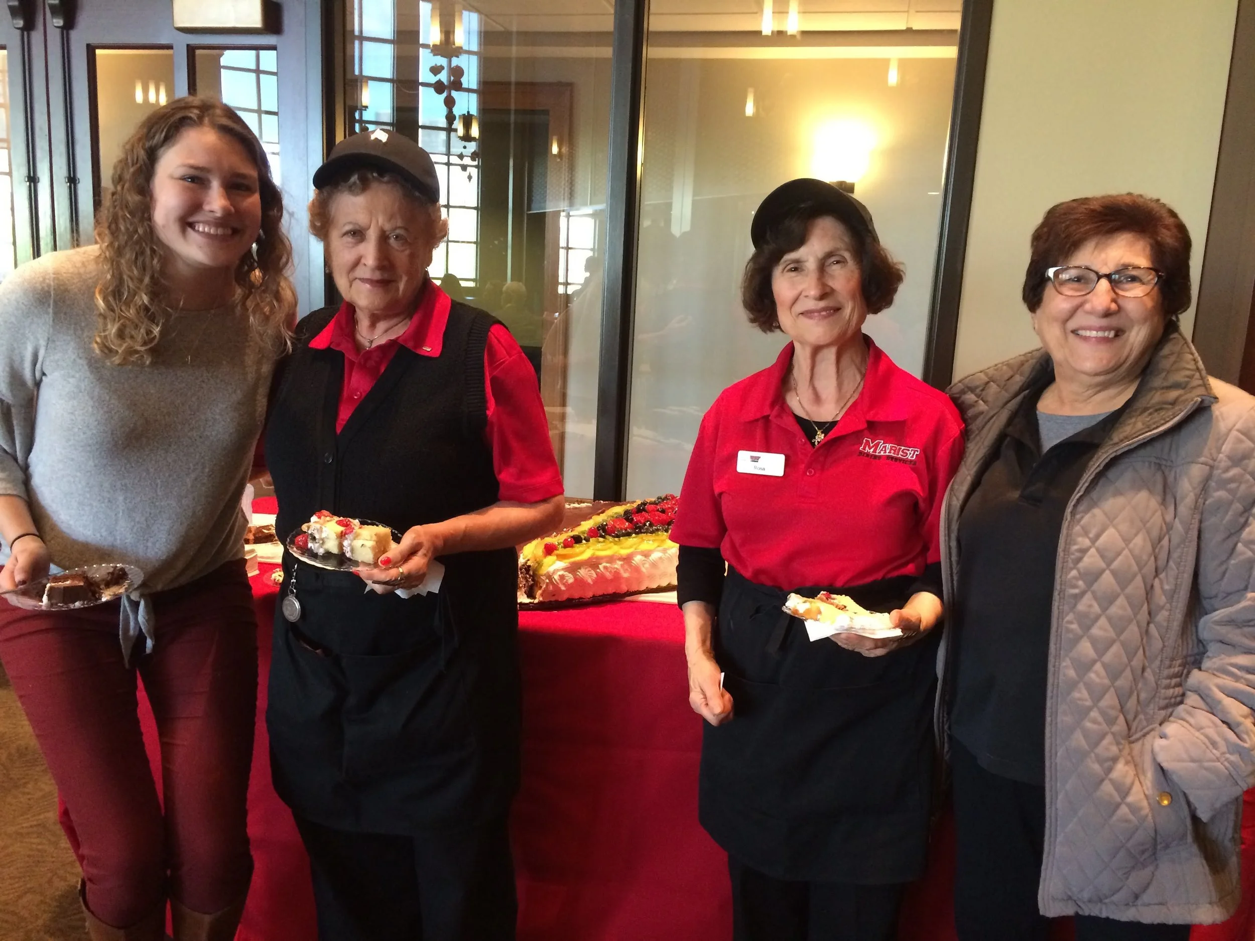 A student and some members of the Sodexo Dining Staff enjoying the celebration. Image provided by Abigail Ritson.