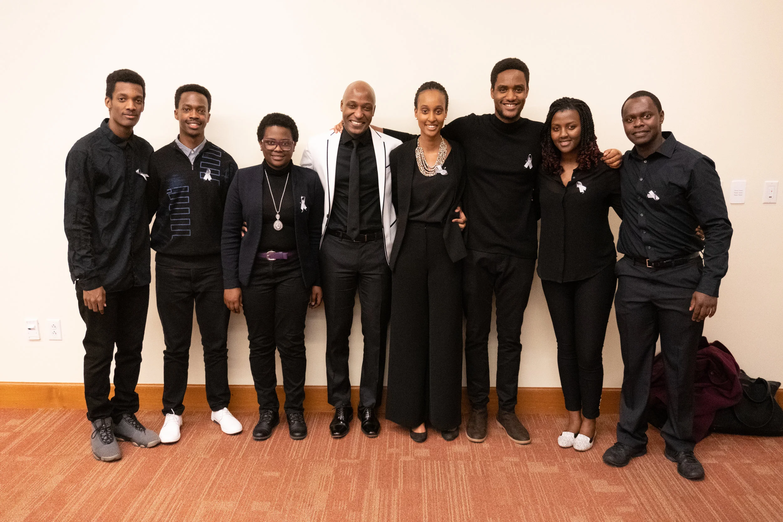The Rwandan Students photographed with Daniel Trust, in the white coat. Photo by: Benjamin Thomas Ward