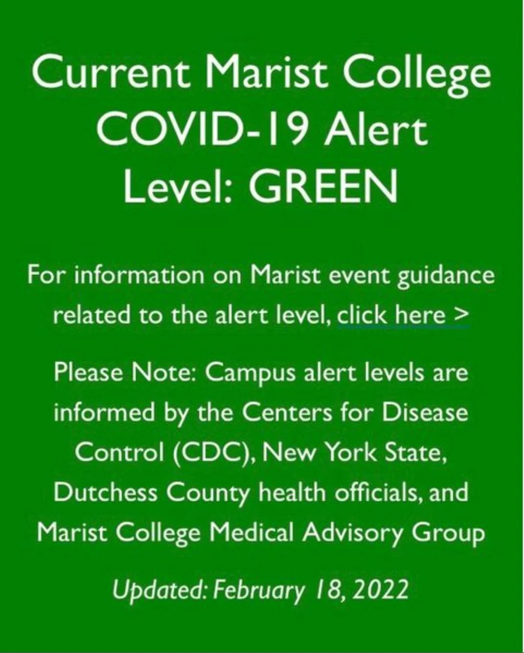 COVID Alert Level Lowered to Green; Masks Optional
