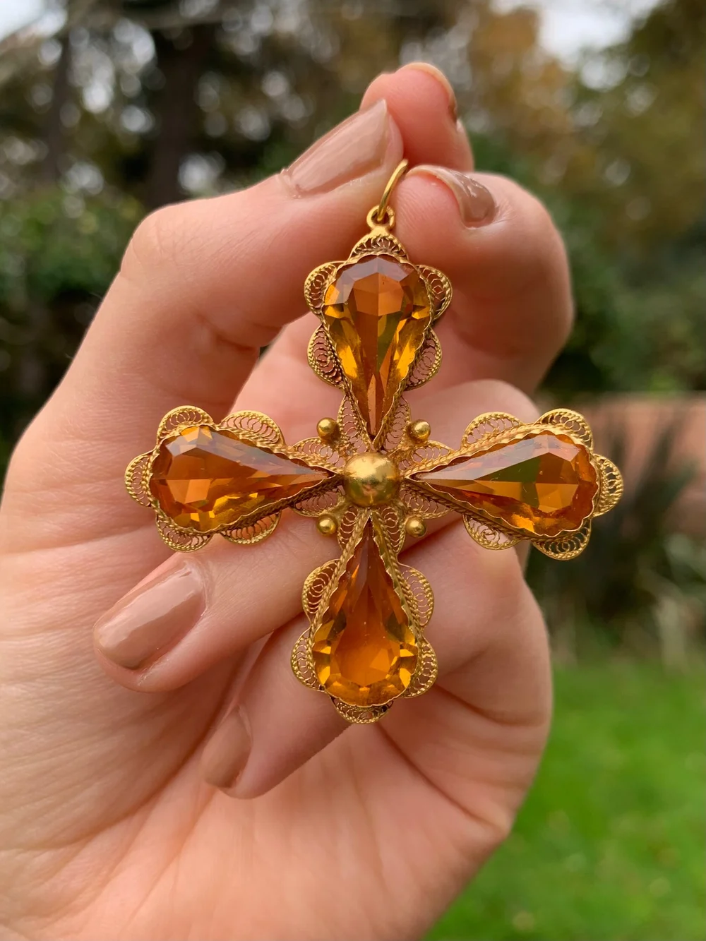 Citrine cheap cross pendant