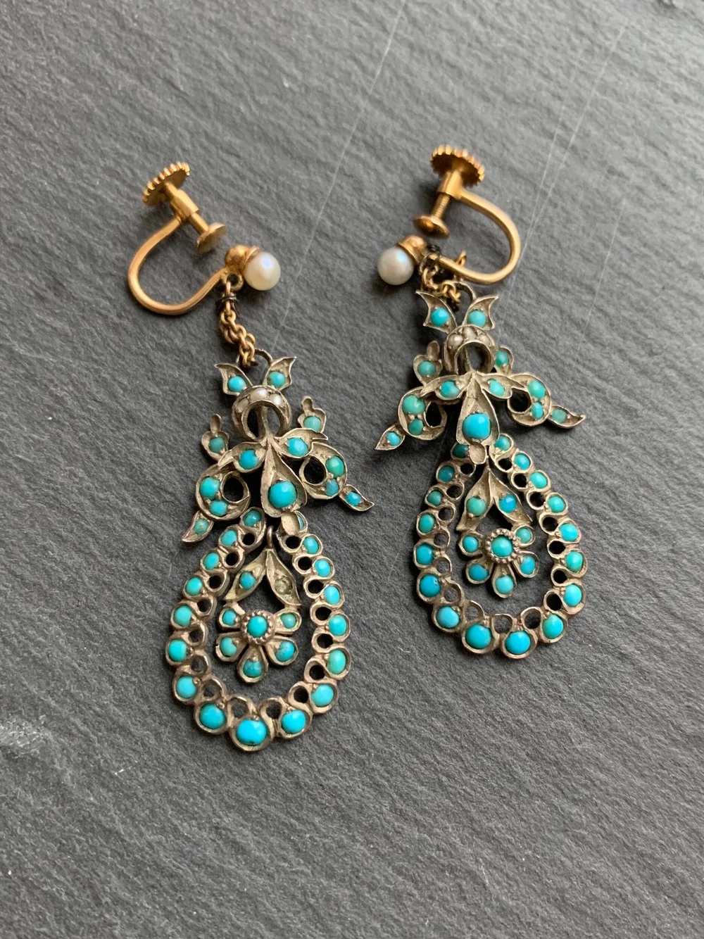 Turquoise screw back earrings deals