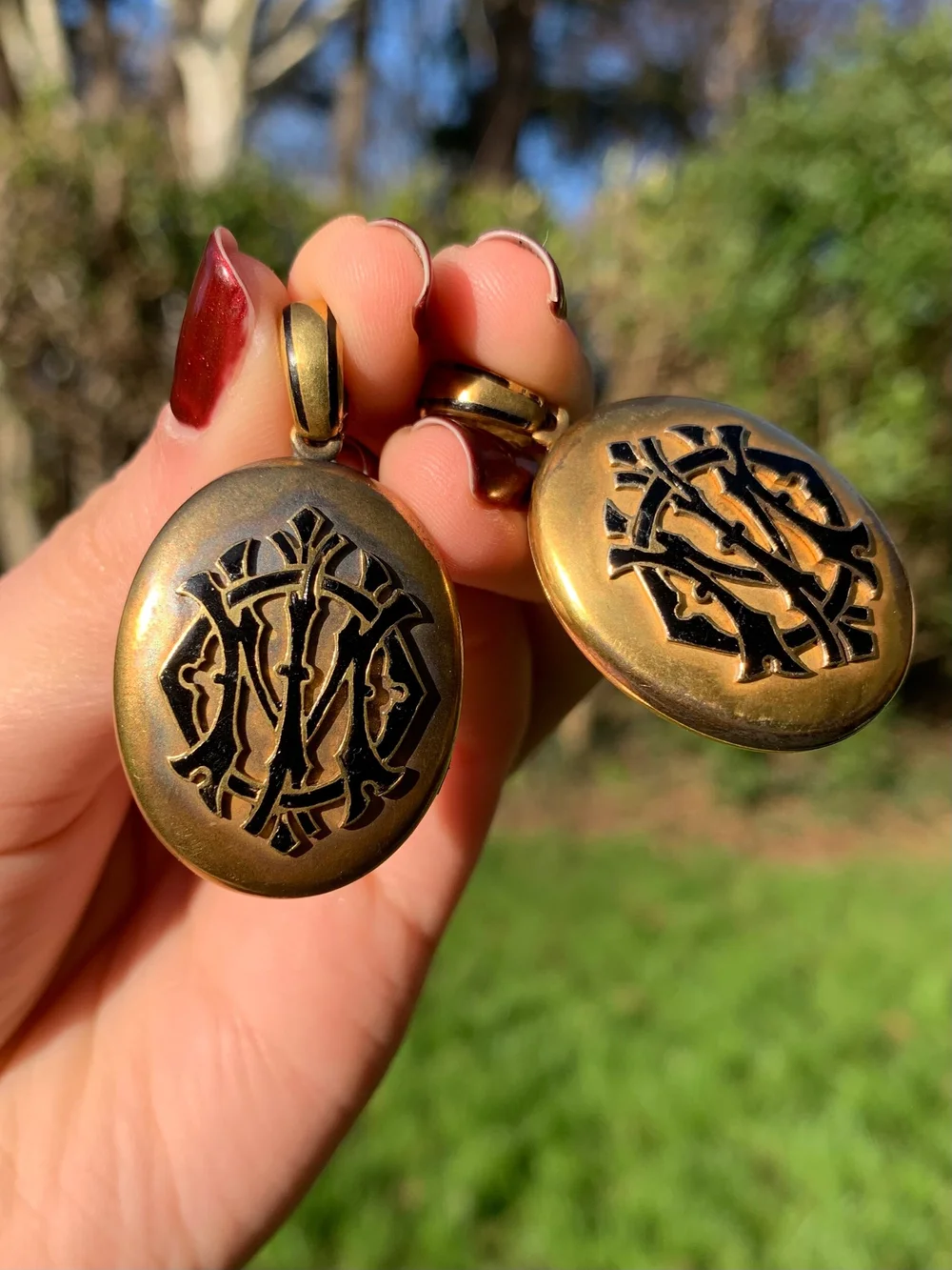 Mourning Locket Lockets For Hair And Photo Set Of Two Antique