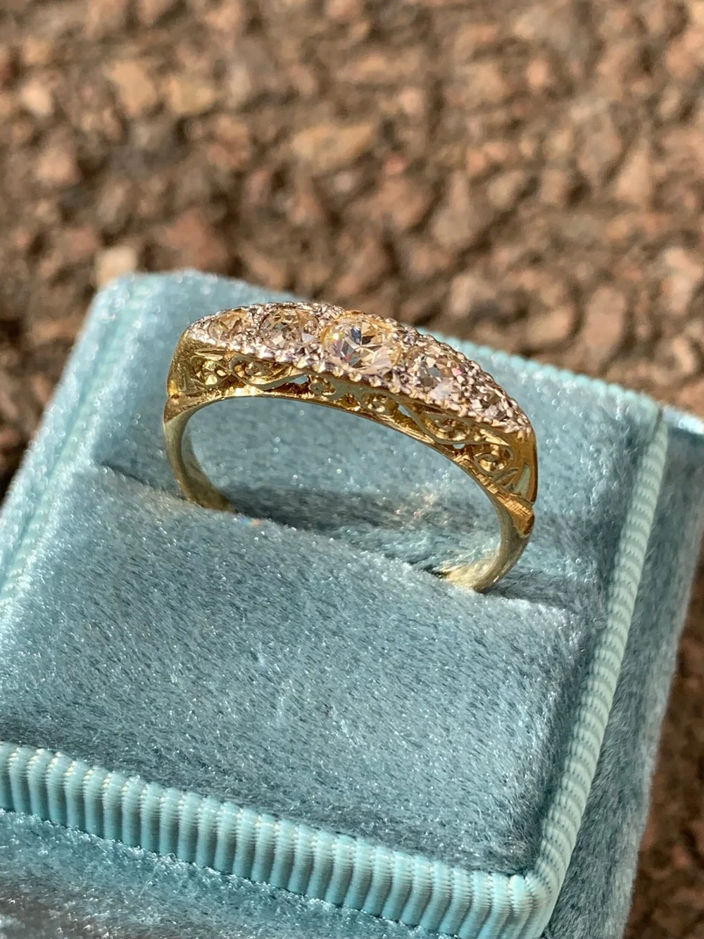 Antique scroll hotsell engagement ring