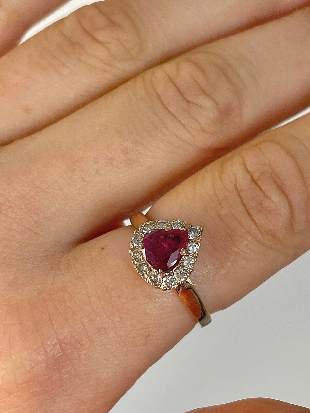 Ruby 9ct gold sale ring
