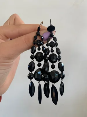 Huge antique French Jet drop earrings — Gembank1973