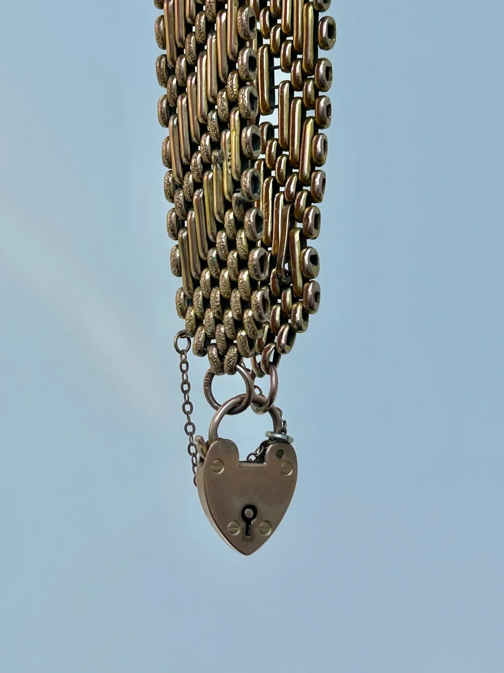 9ct gold gate bracelet shop with padlock