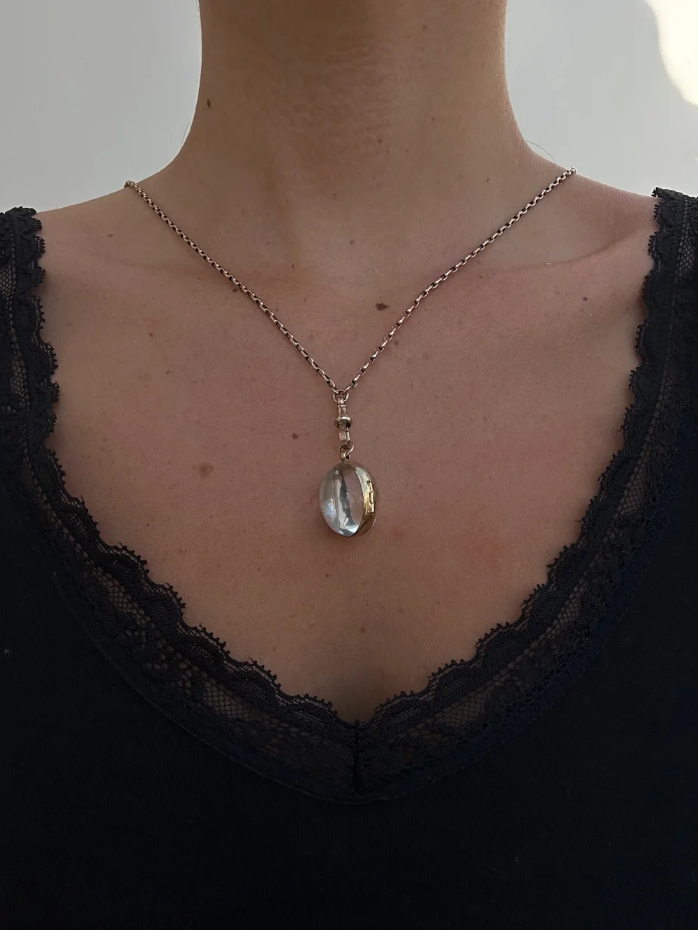 Antique rock crystal necklace best sale