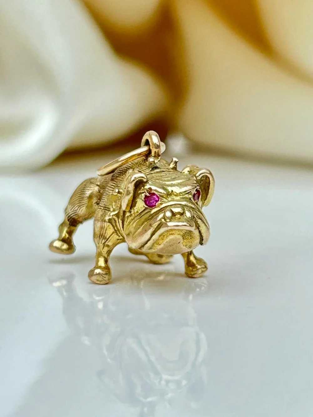 Gold bulldog pendant sale