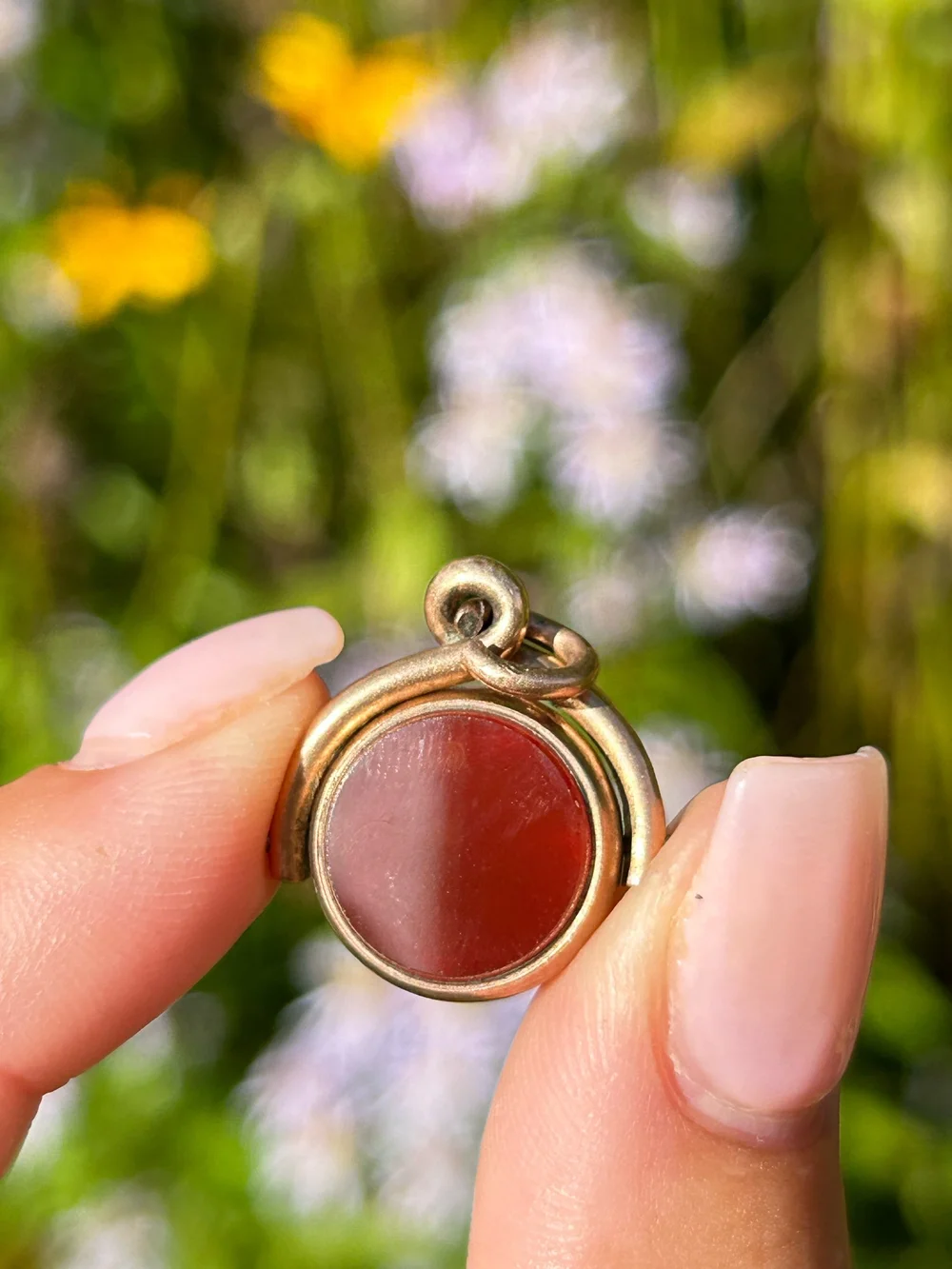 Antique 9ct Gold Fob Spinner Pendant Bloodstone Carnelian — Gembank1973