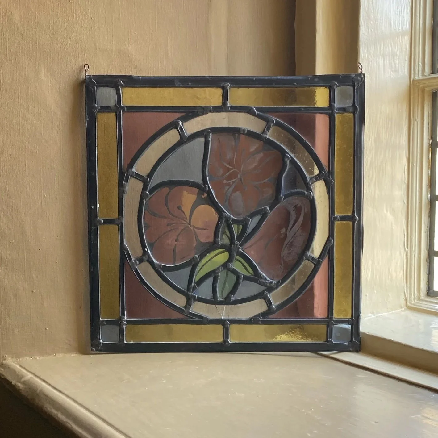 20th Century Stained Glass Window Panel