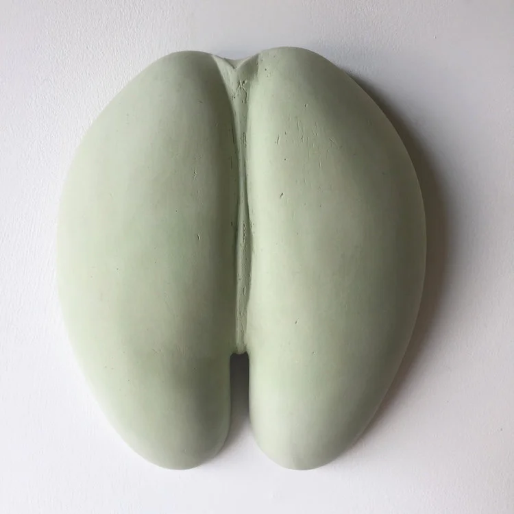 Tinted Plaster Coco de Mer Sculptures 'Forest Green'