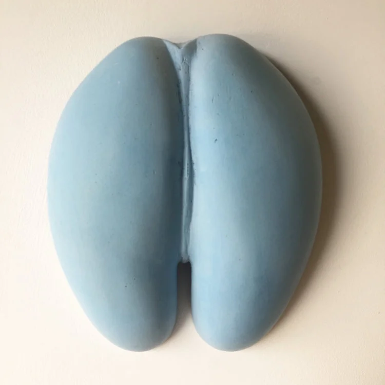 Tinted Plaster Coco de Mer Sculptures 'Blue'