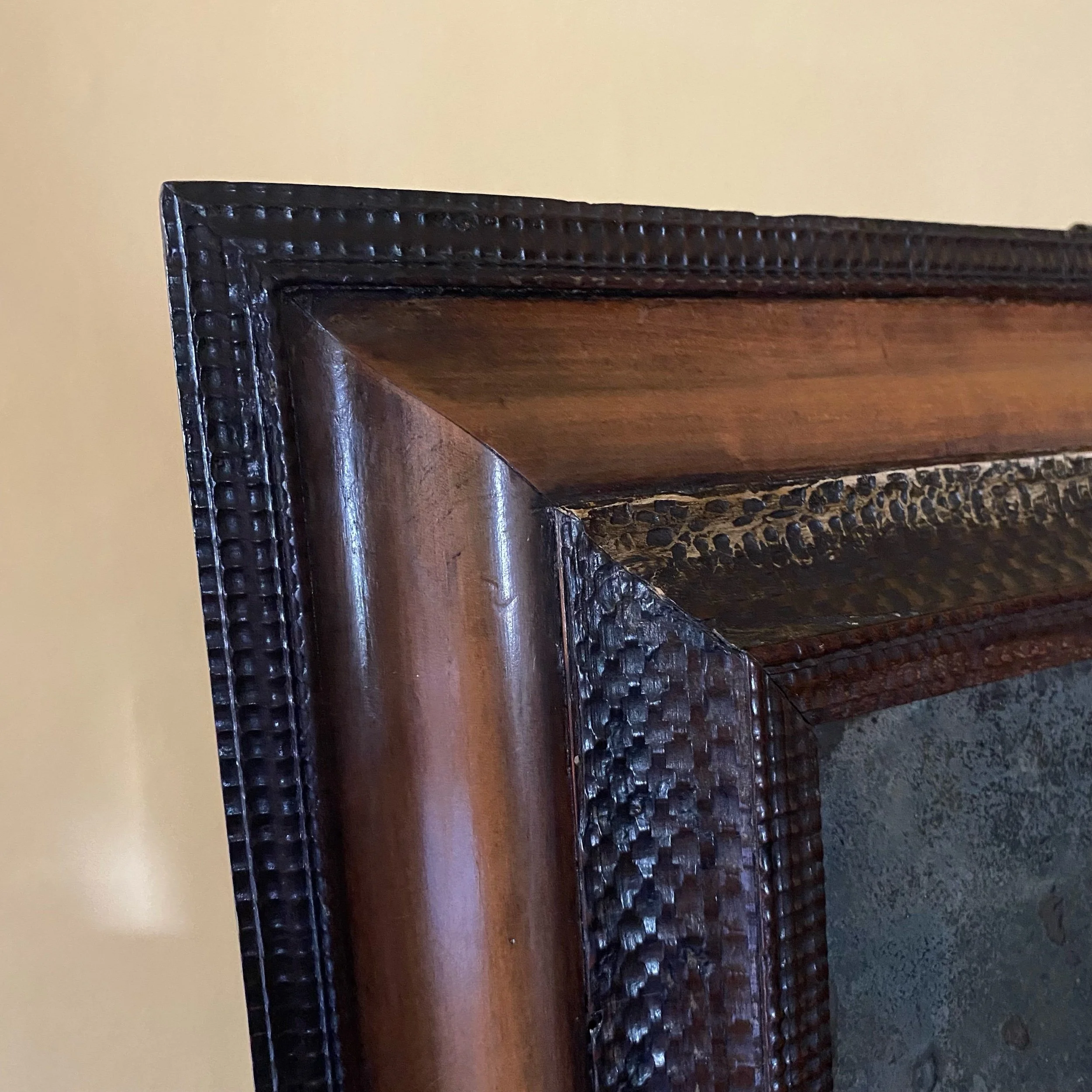 English 17th Century Ripple-Moulded Looking Glass