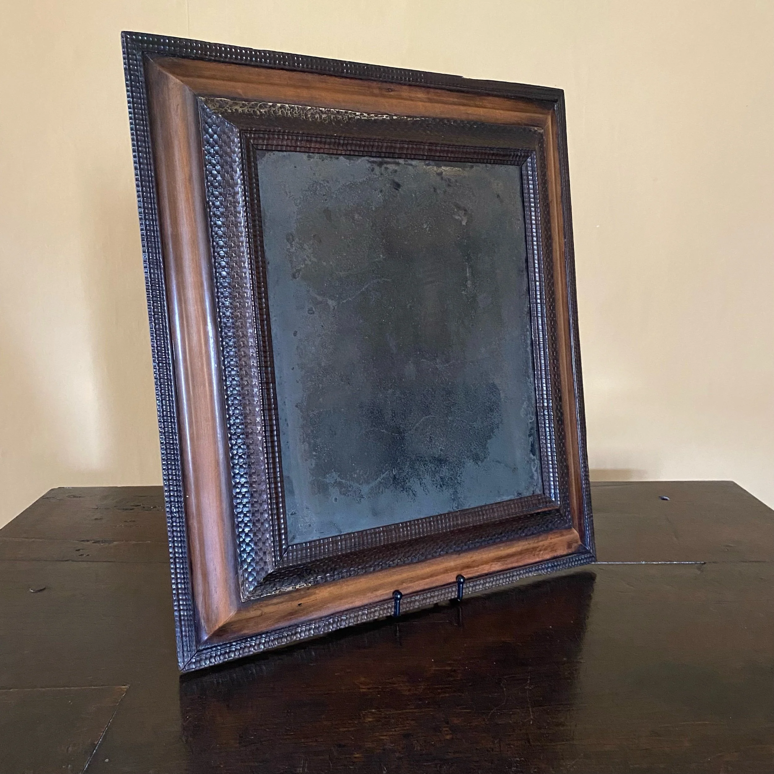 English 17th Century Ripple-Moulded Looking Glass