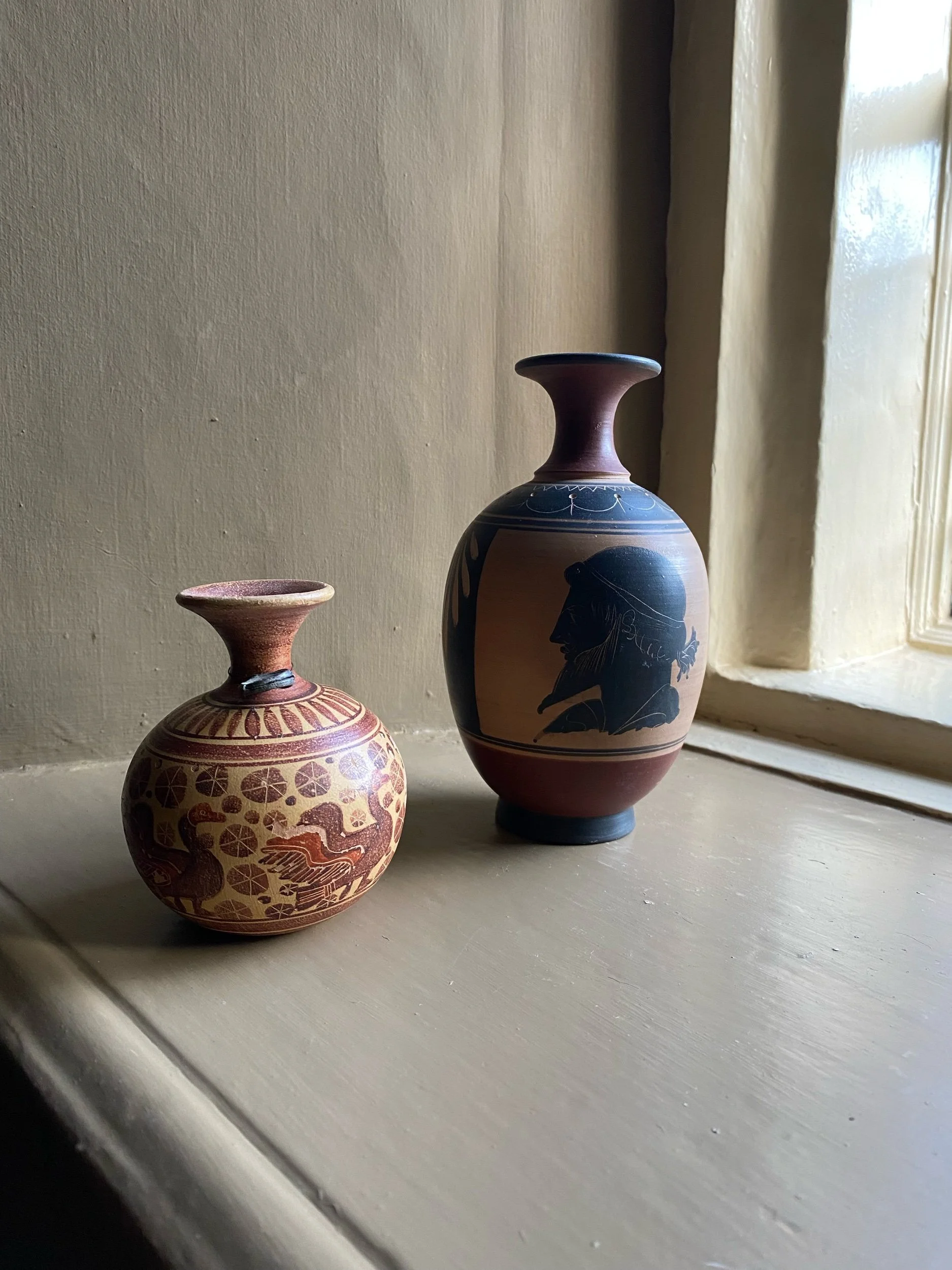 2 Small Museum Copy Greek Pots