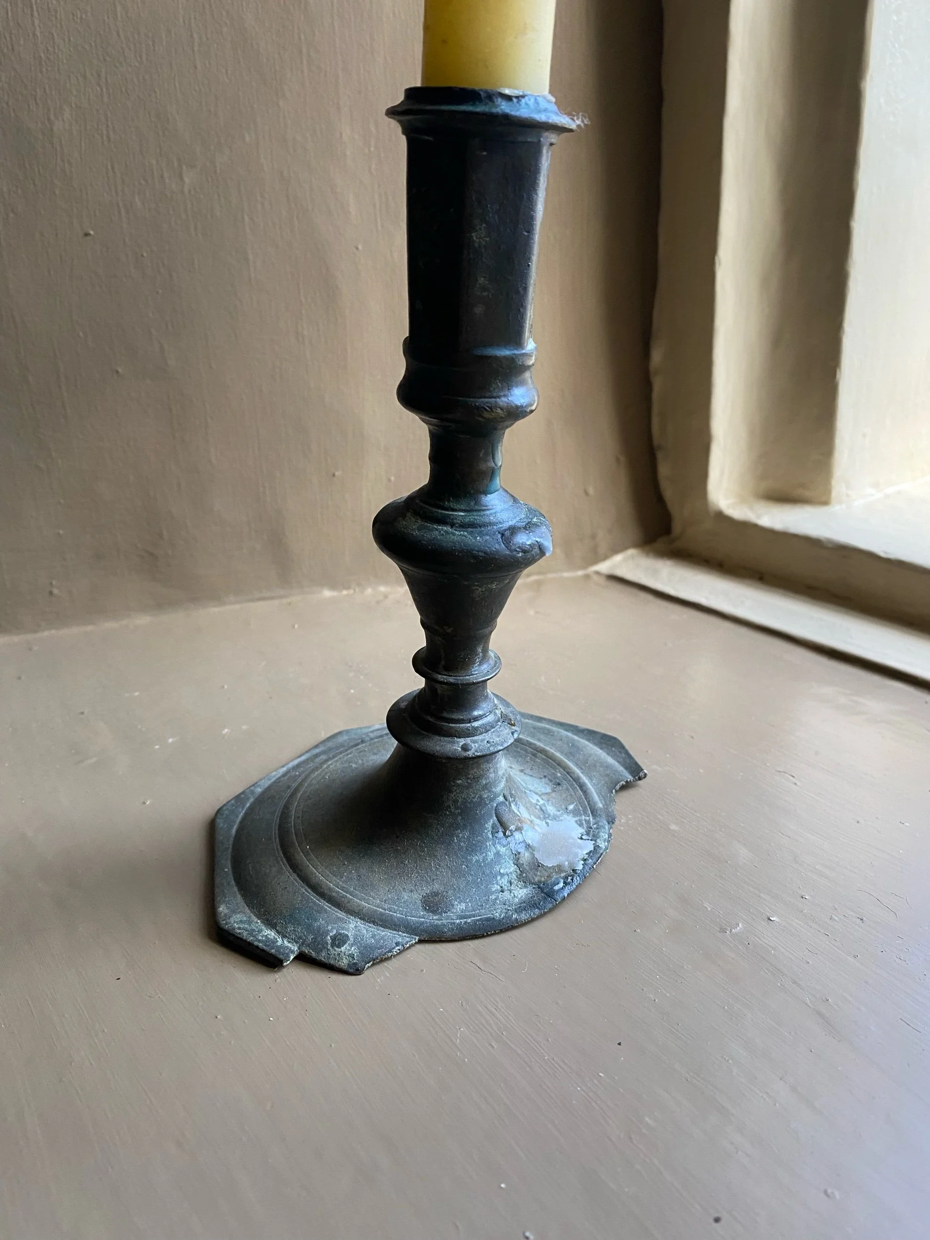 Early Brass Candlestick
