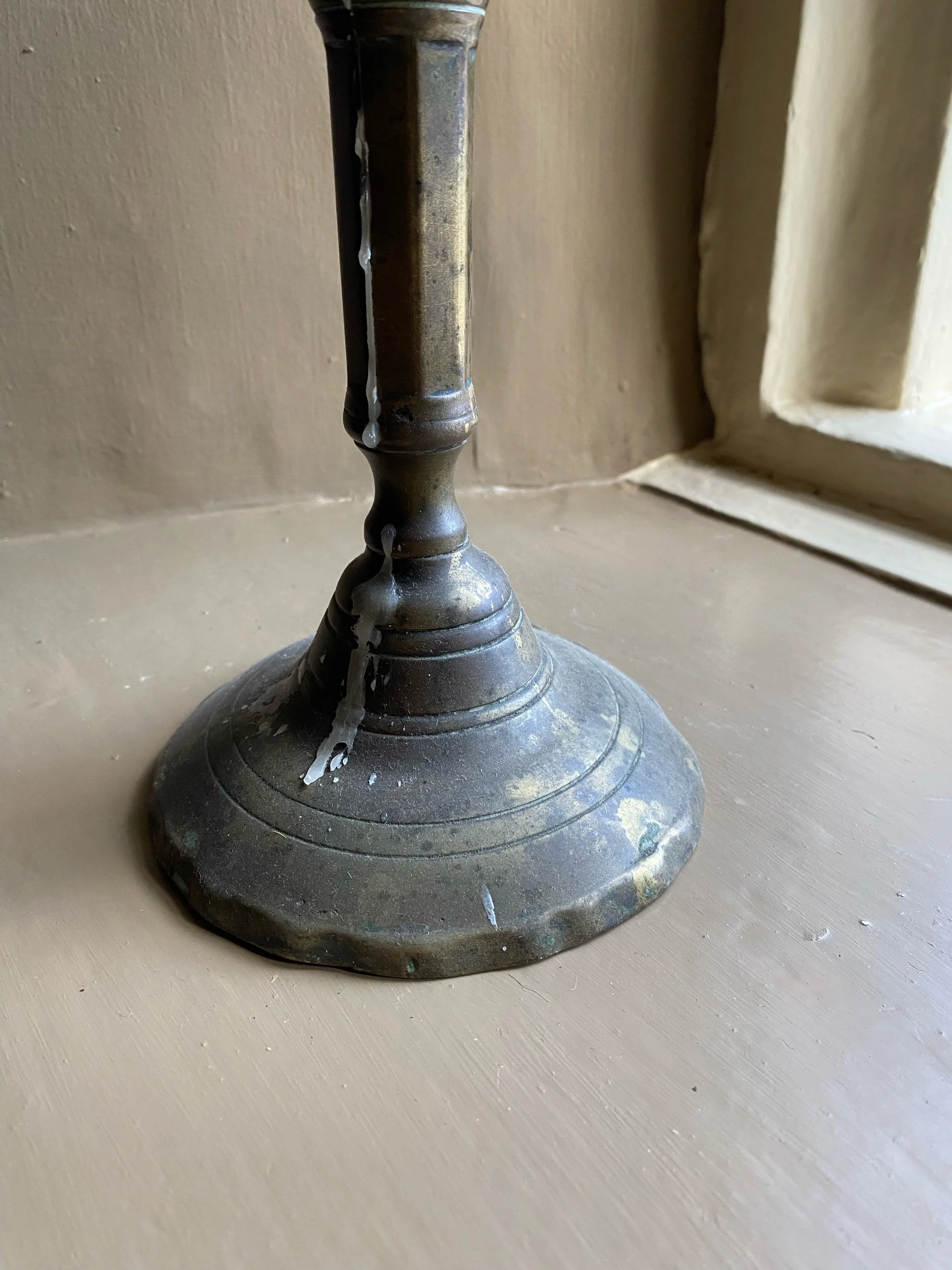 Early Brass Ejector Candlestick