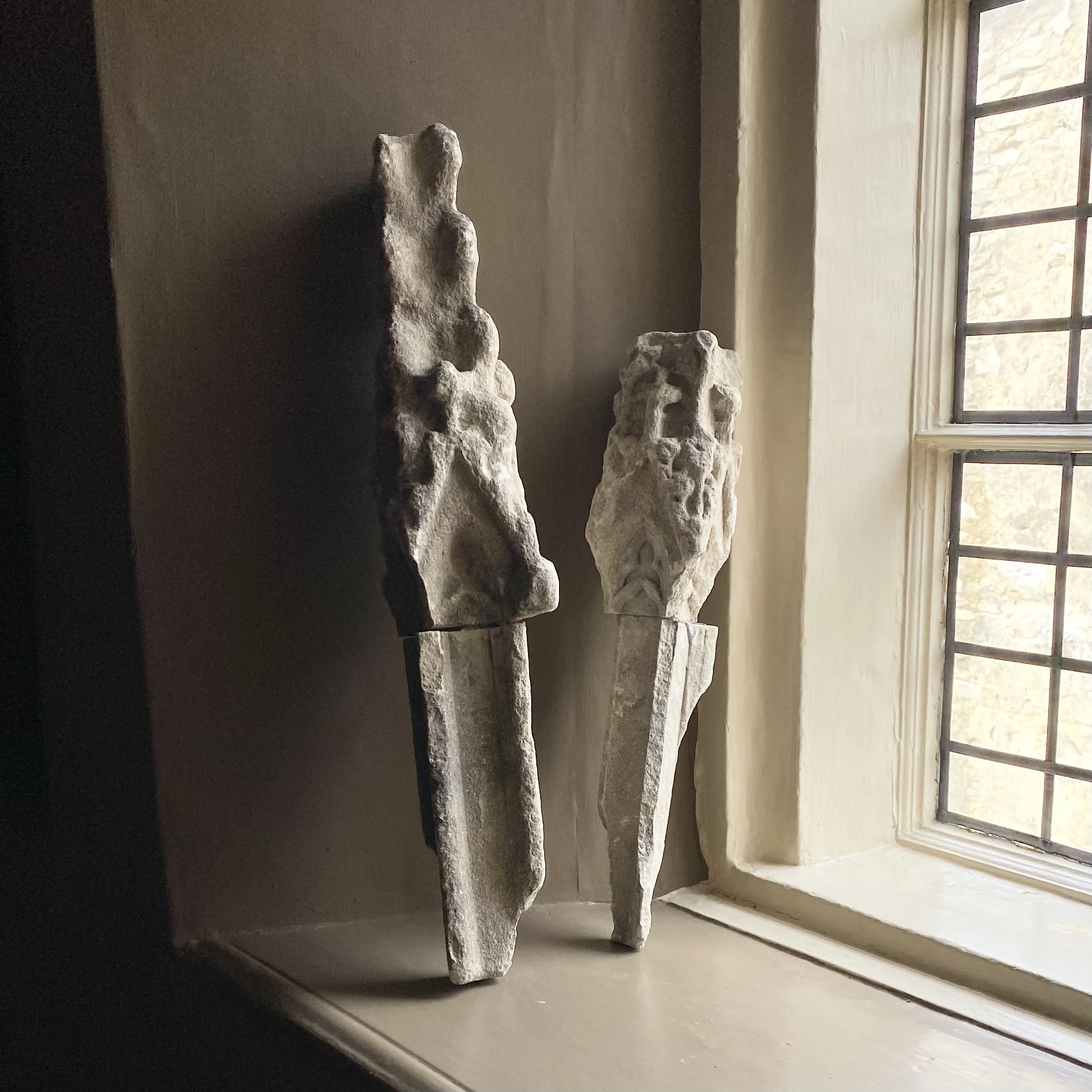 Pair of Medieval Ecclesiastical Stone Fragments