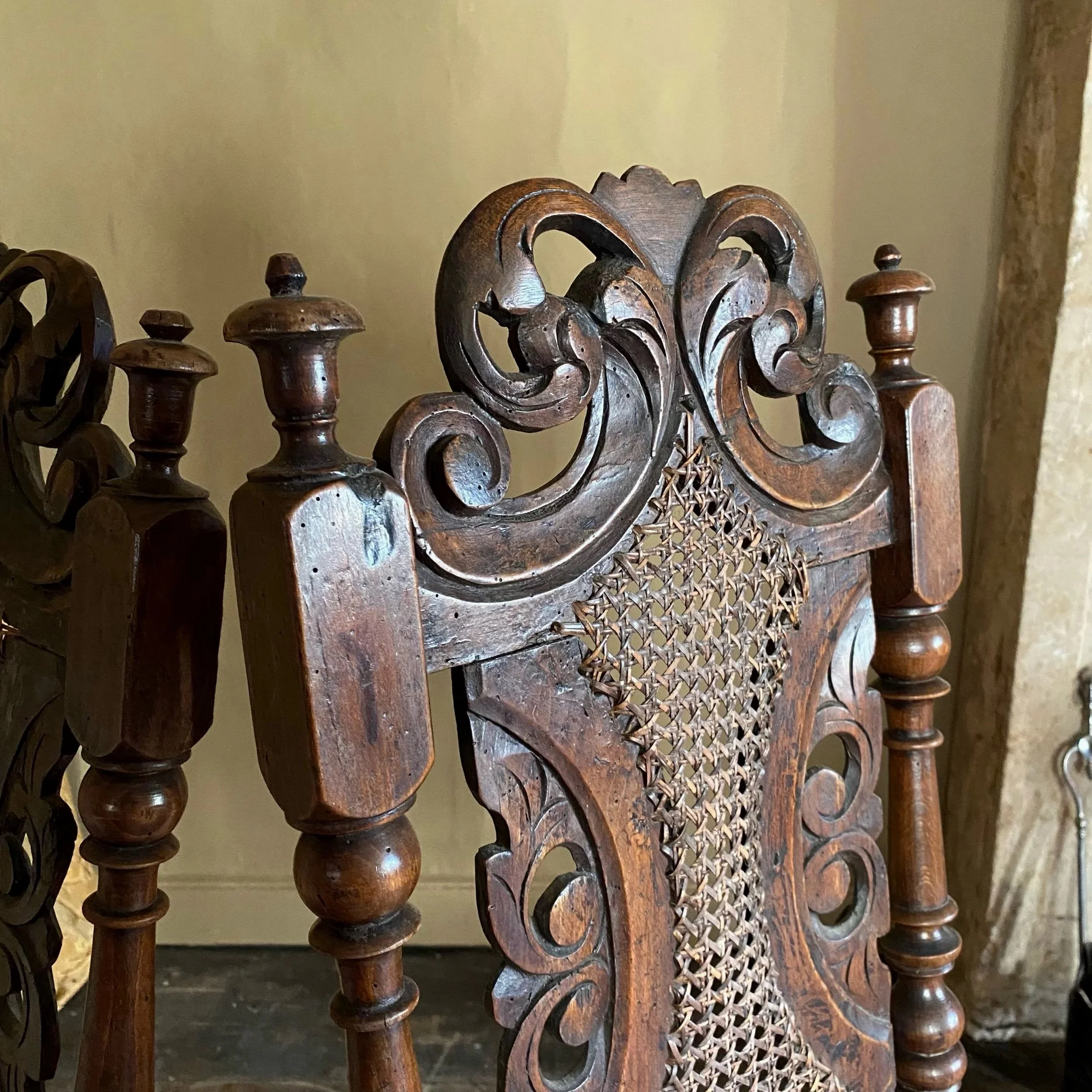 A Good Pair of Carolean Caned Chairs