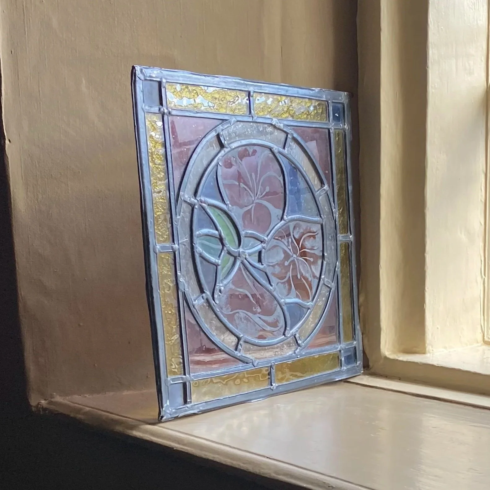 20th Century Stained Glass Window Panel