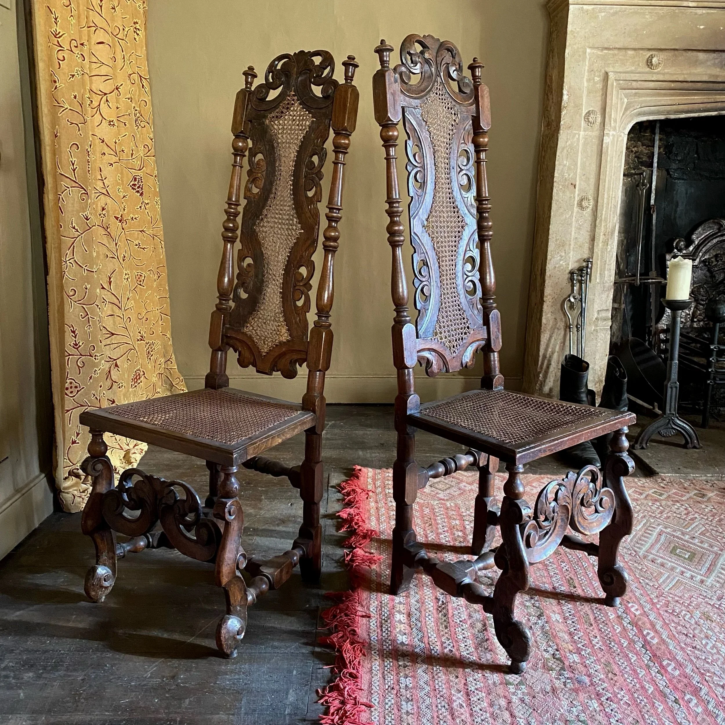 A Good Pair of Carolean Caned Chairs