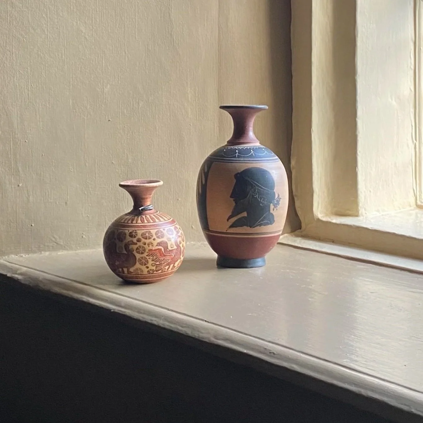 2 Small Museum Copy Greek Pots