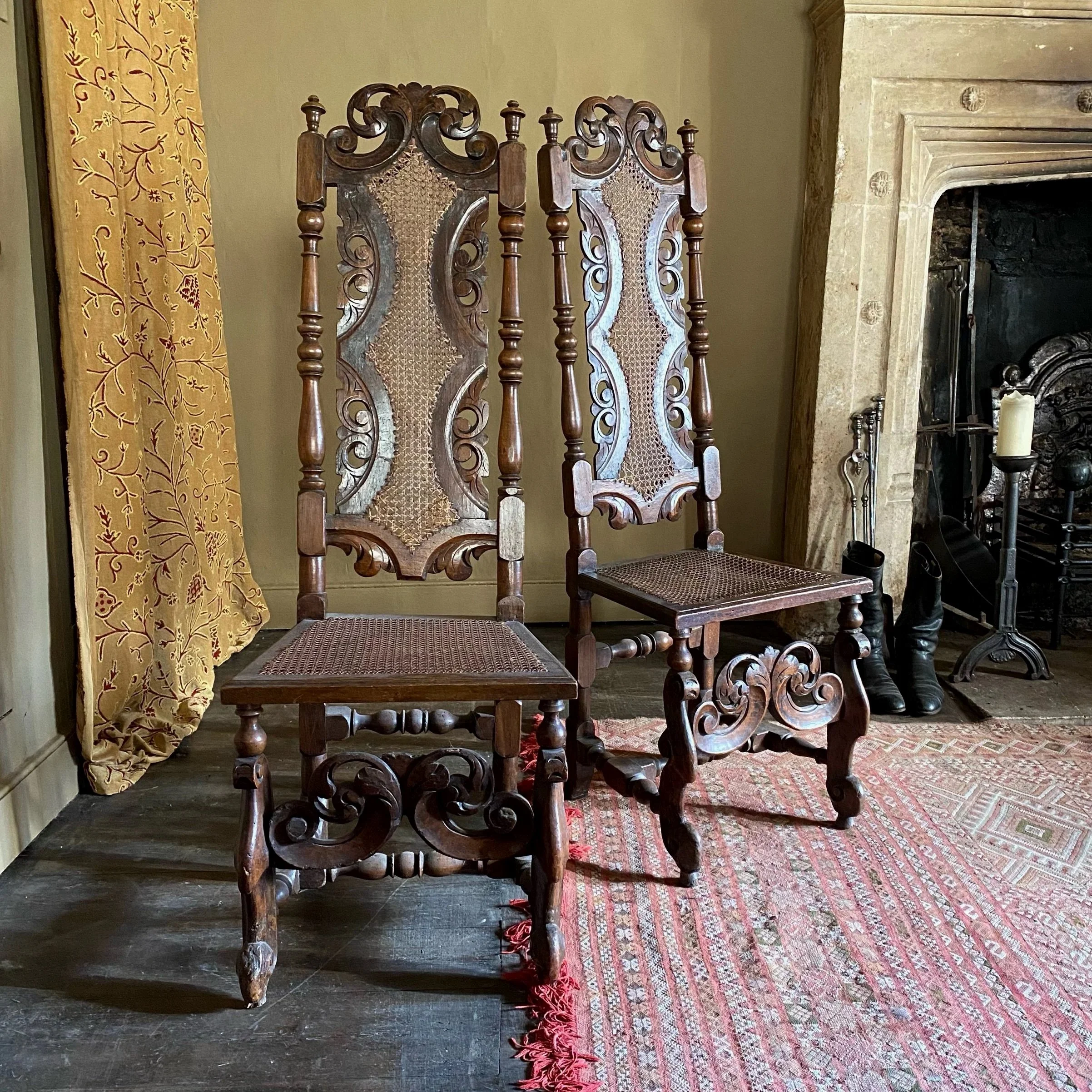 A Good Pair of Carolean Caned Chairs