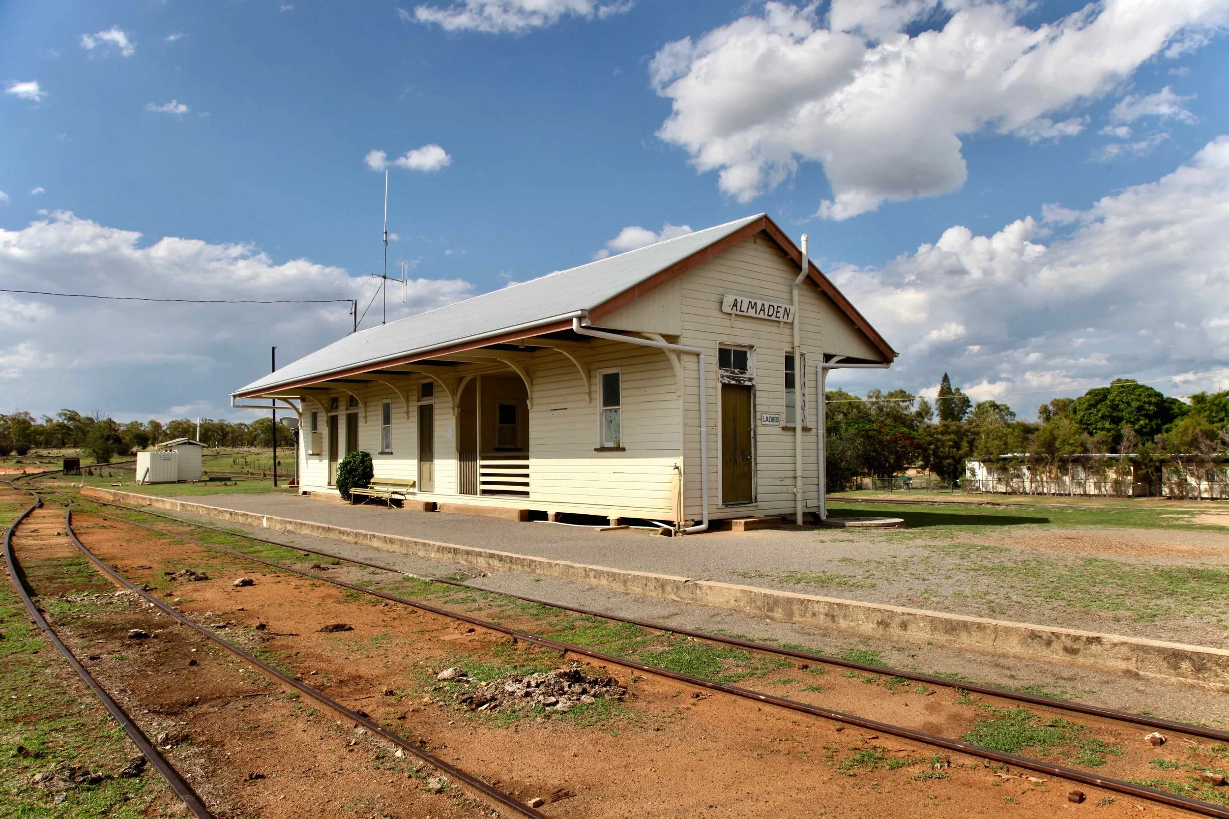 Almaden, Queensland... population: 71. The Savannahlander passes through this station each week.
