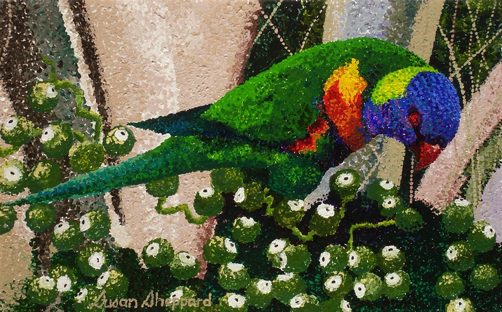 Pointillism Parrot