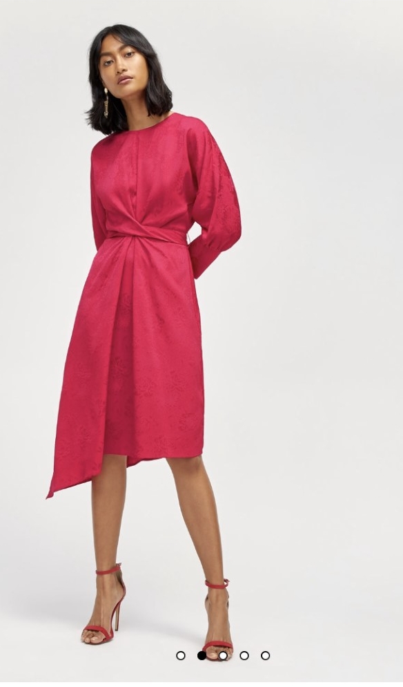 Warehouse - Batwing Jacquard Dress