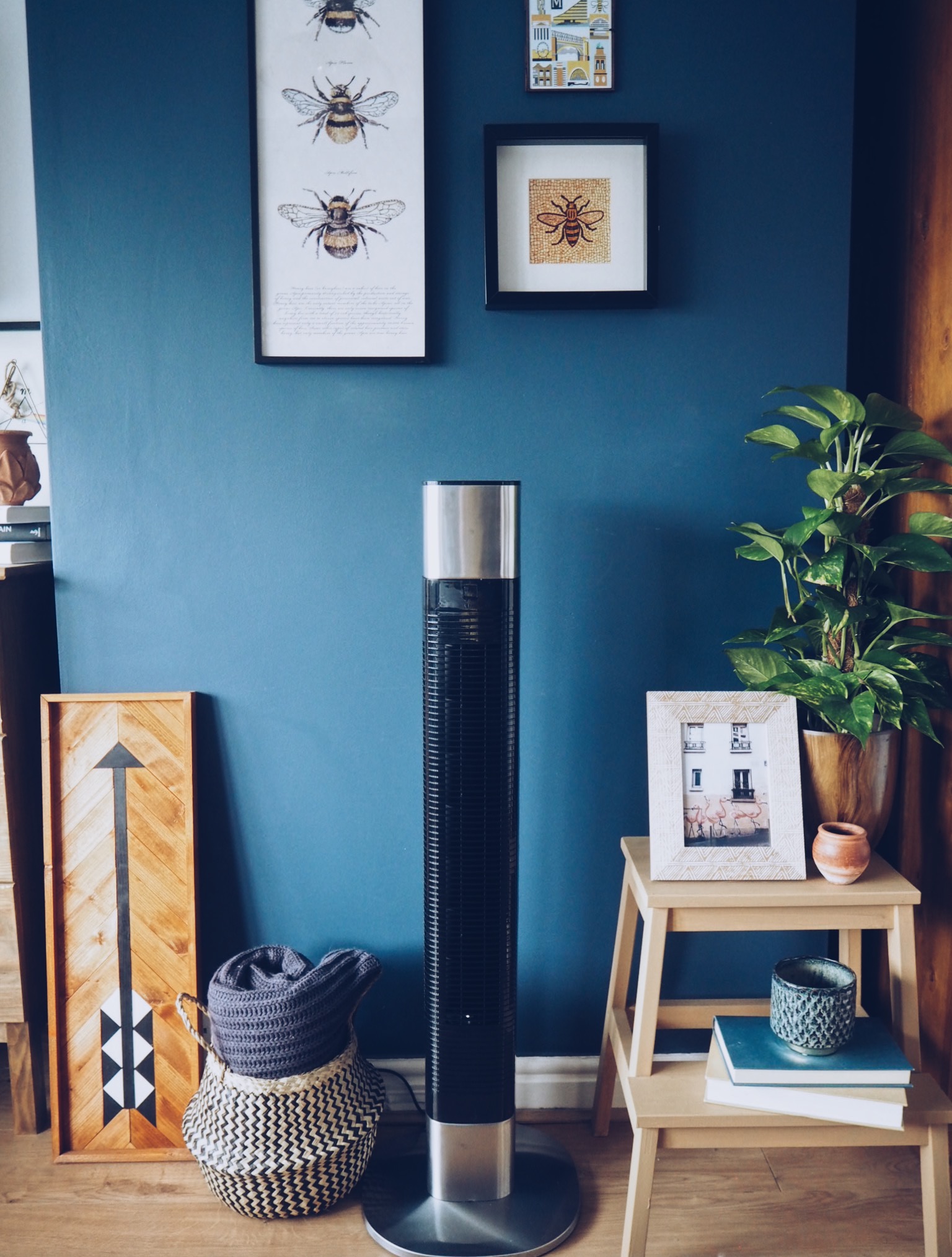 Fits in anywhere with its tall, thin design.