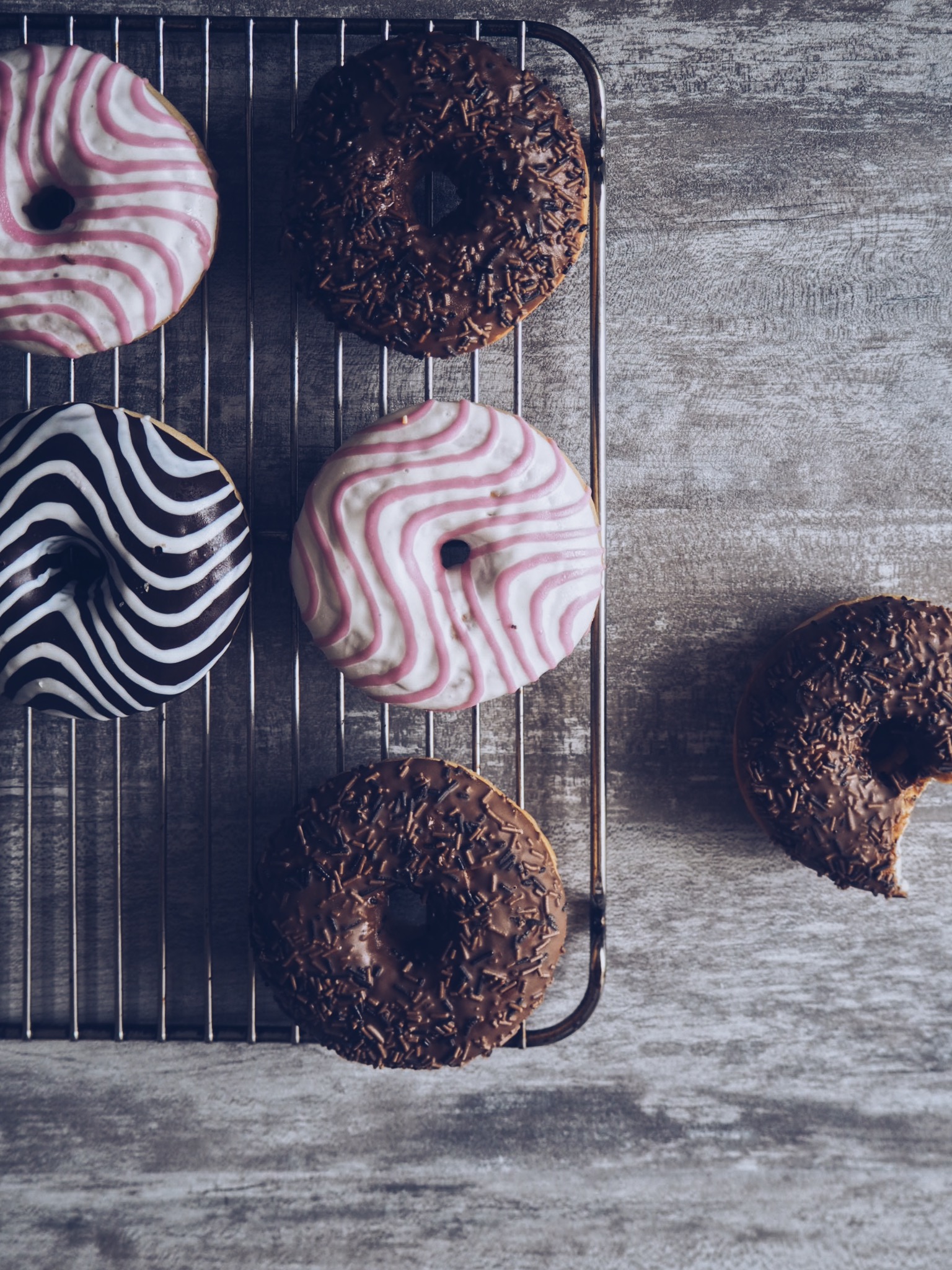 Zebra doughnut flatlay