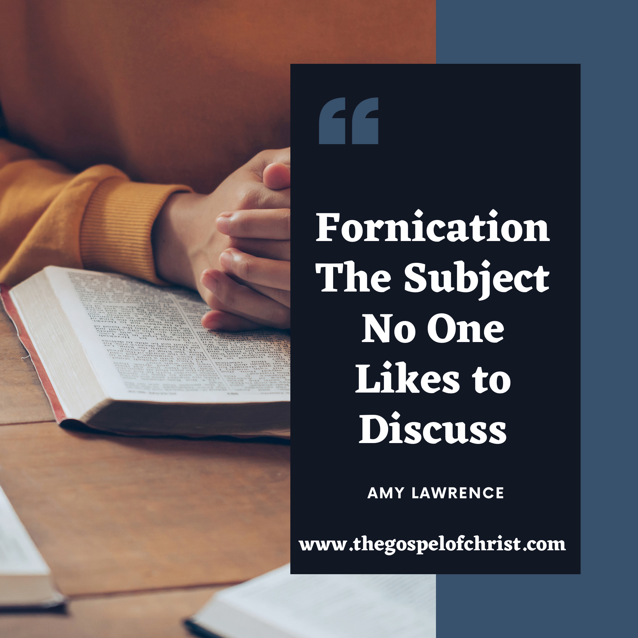 "Fornication - The Subject No One Likes to Discuss" - Amy Lawrence