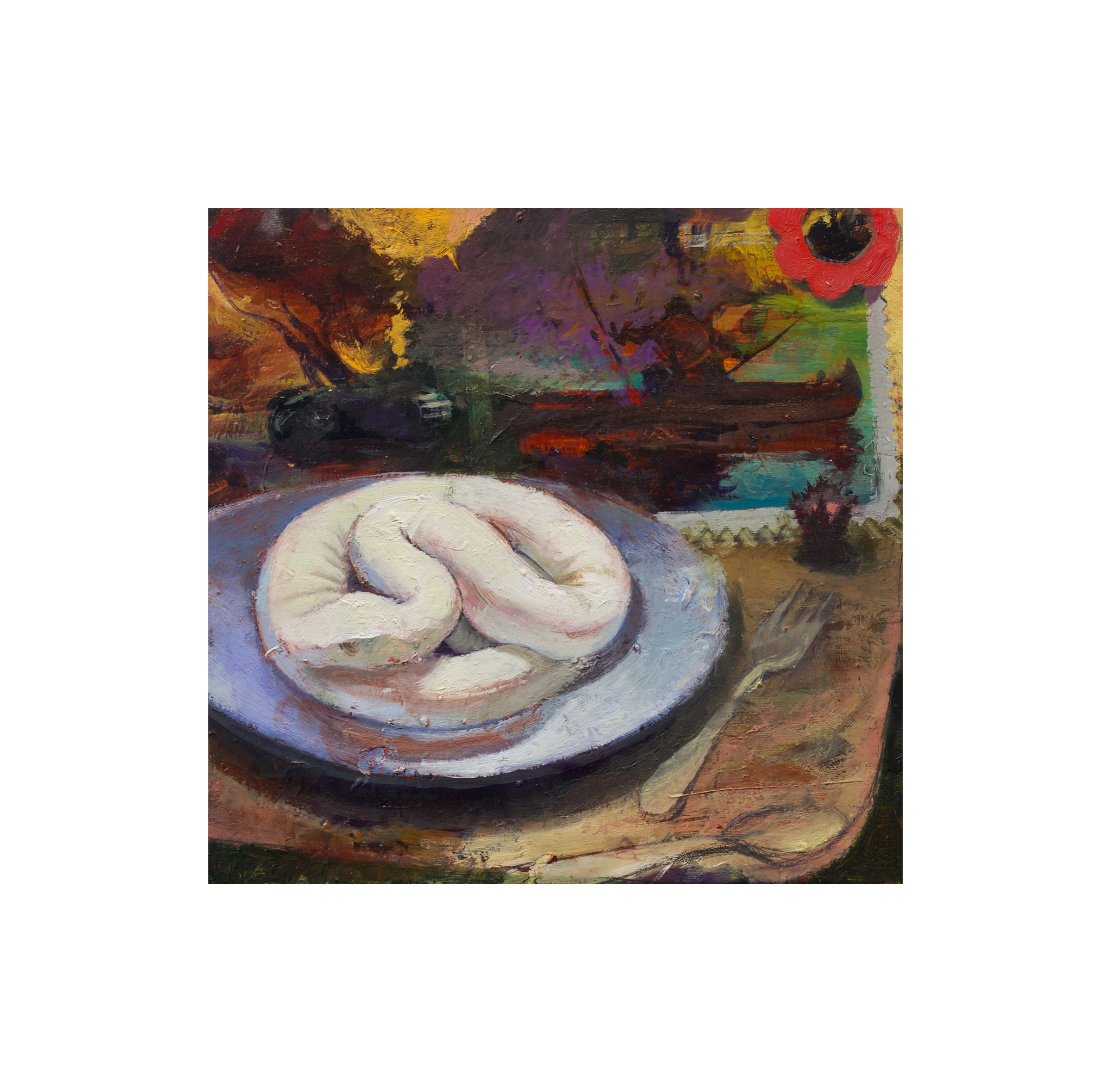   The White Snake , 2017  oil on panel  8 x 9 in.       