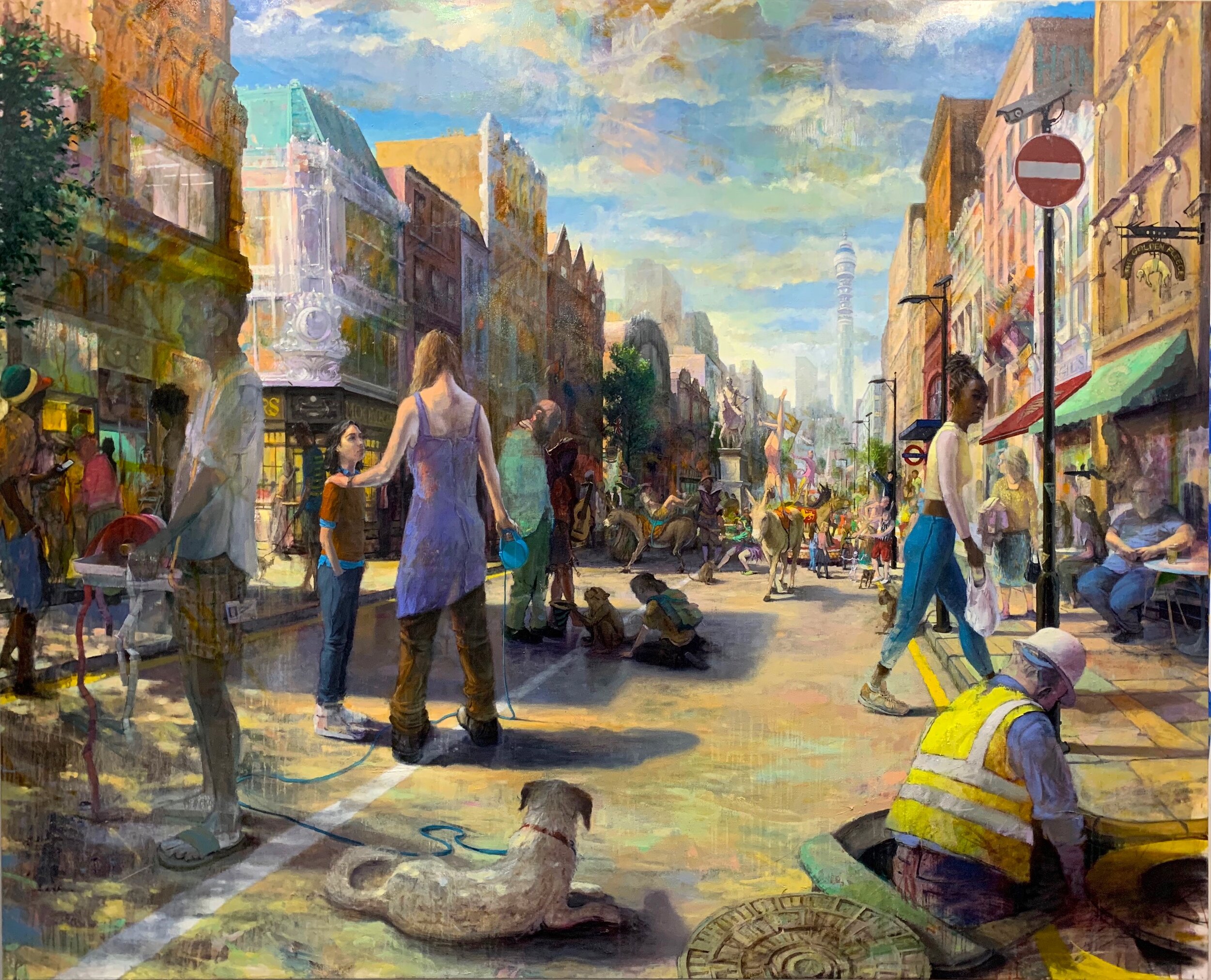    London Circus  , 2021  oil on canvas  78 x 96 in.   