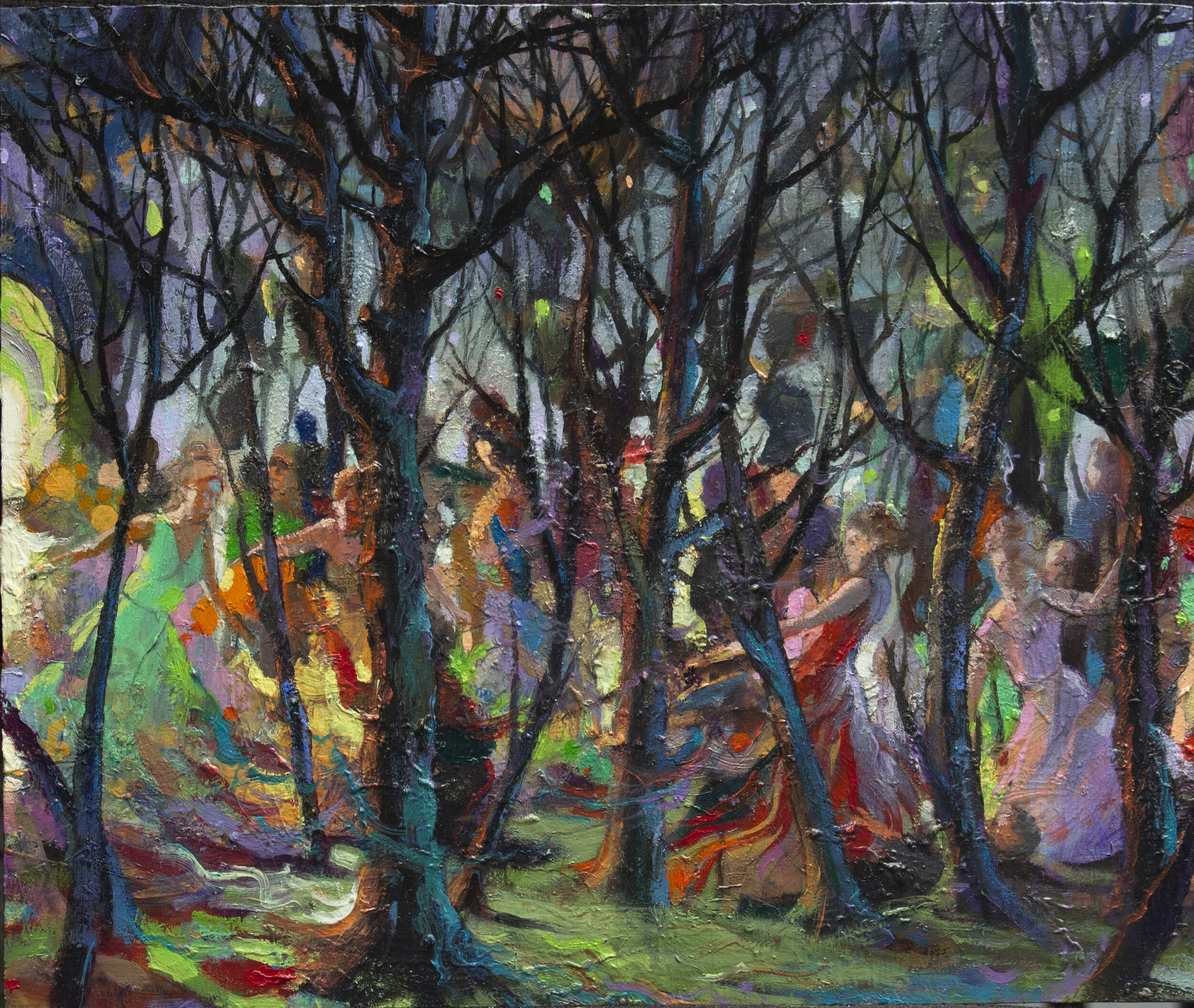    Woods Waltz,   2021  oil on panel  9 1/2  x  11 1/2  in.    