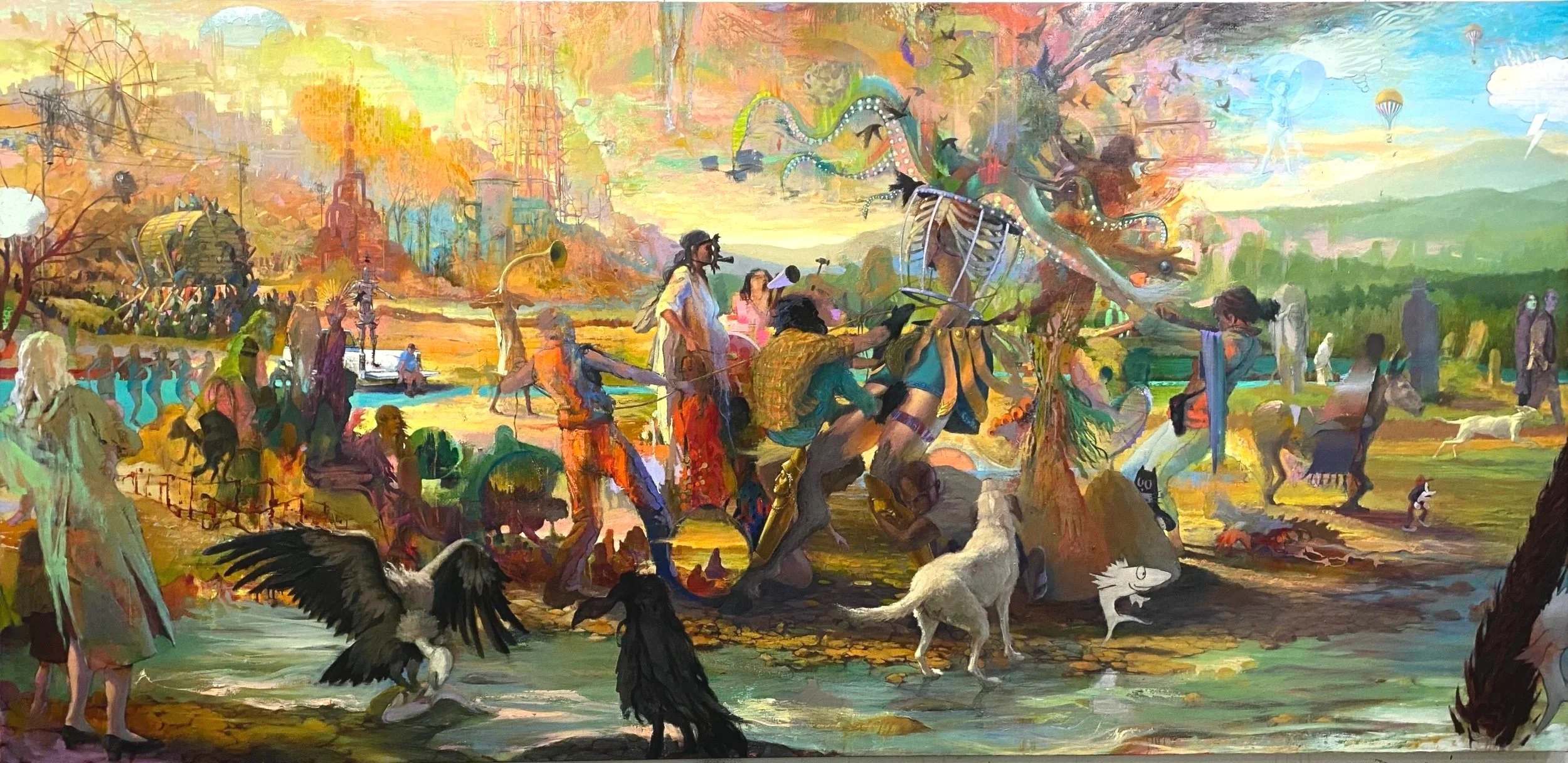    Tulpa    2024, o/c, 55 × 114 in.   