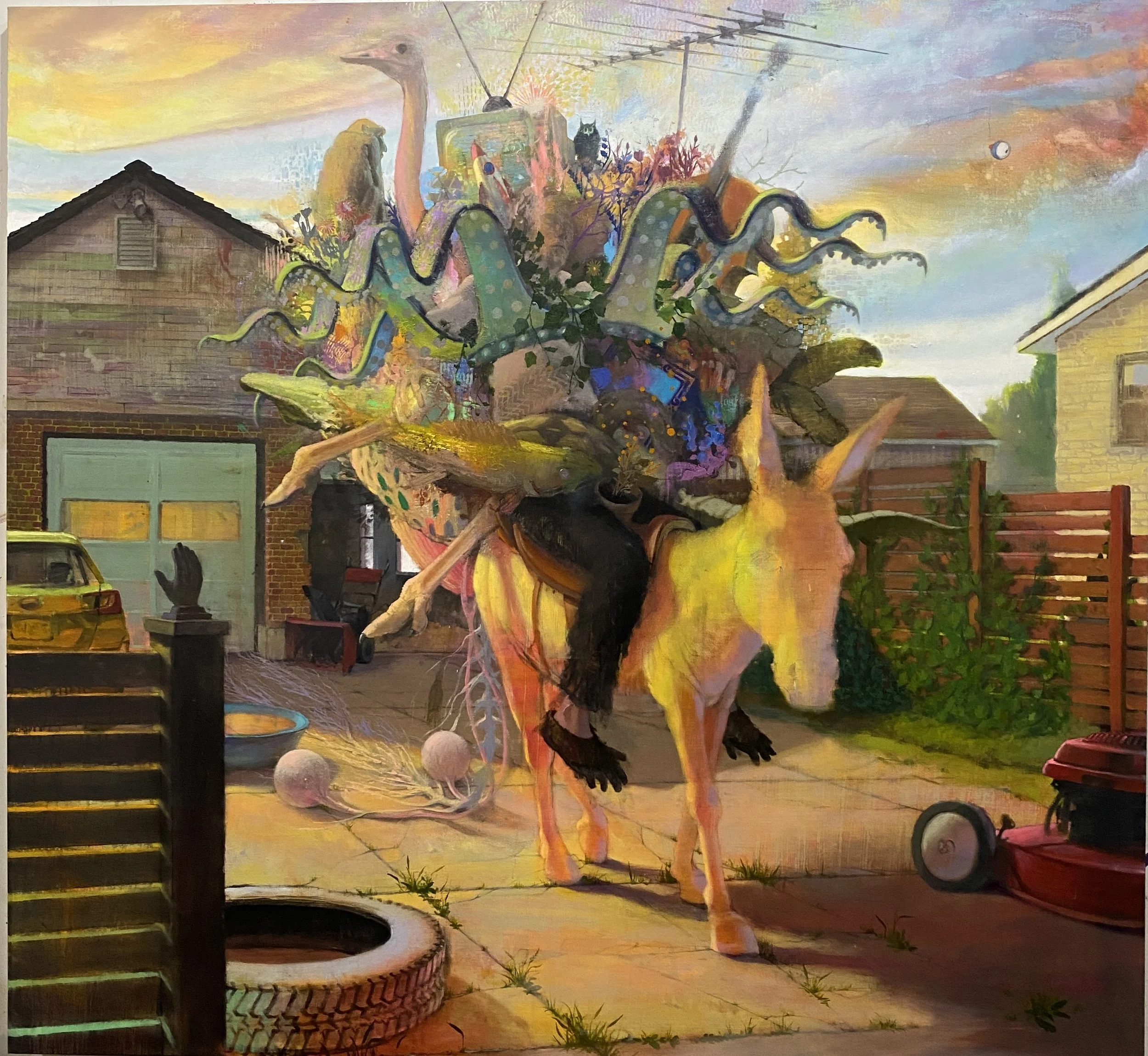    Things Are In the Saddle . . .    2025, o/c, 58 × 62 in.   