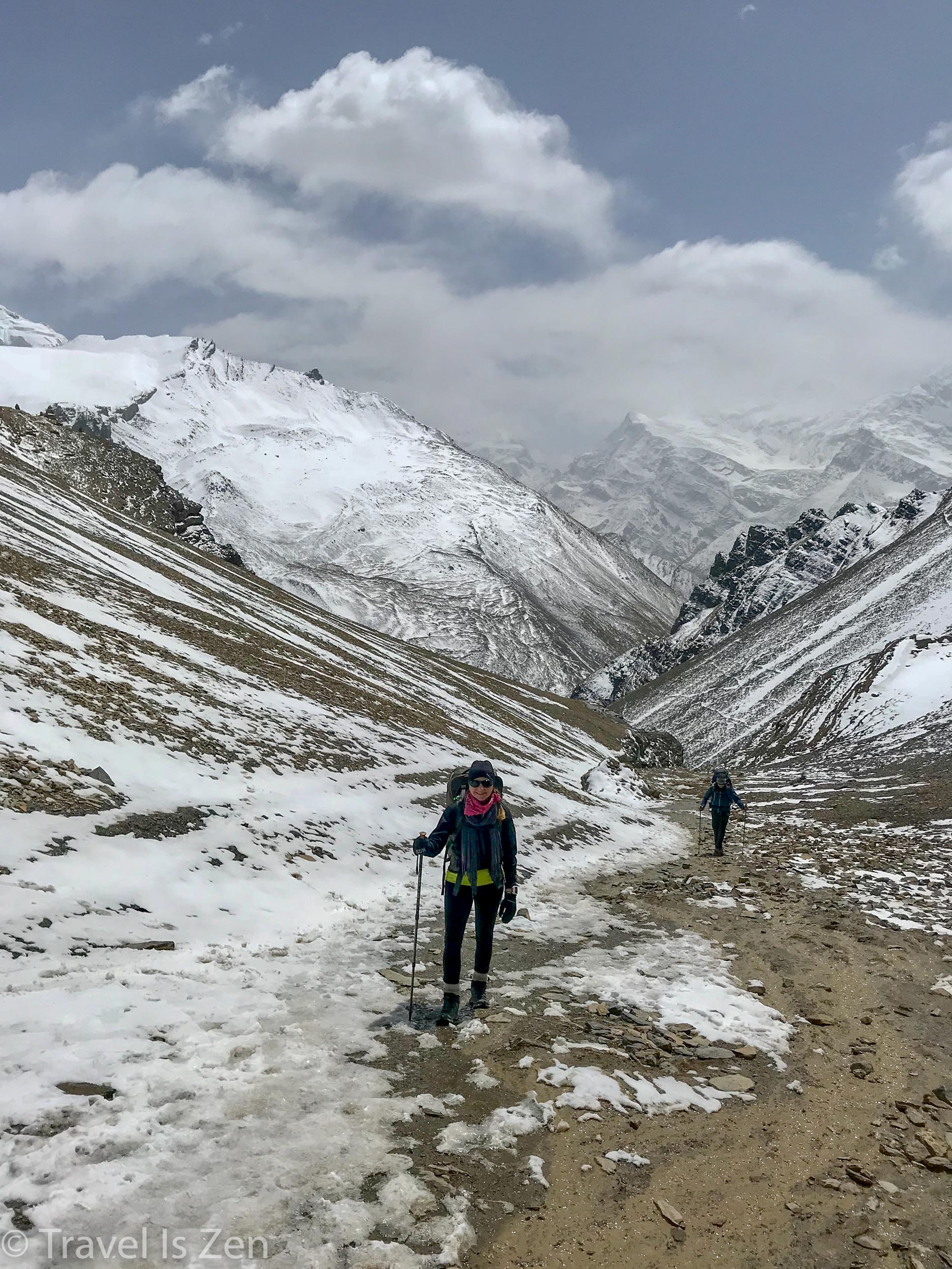 The steep climb to High Camp