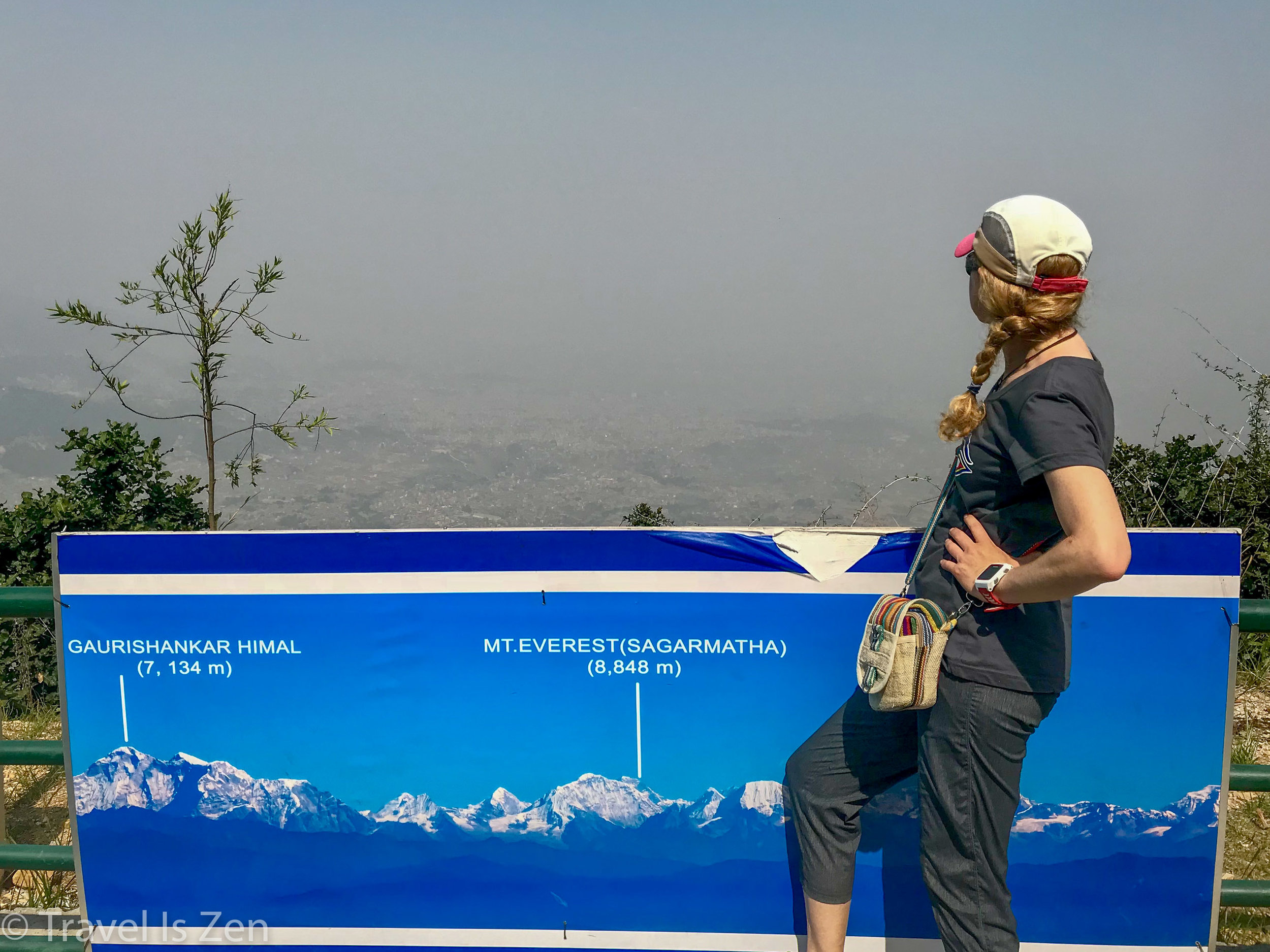 Mt. Everest is RIGHT THERE! Behind the smog!