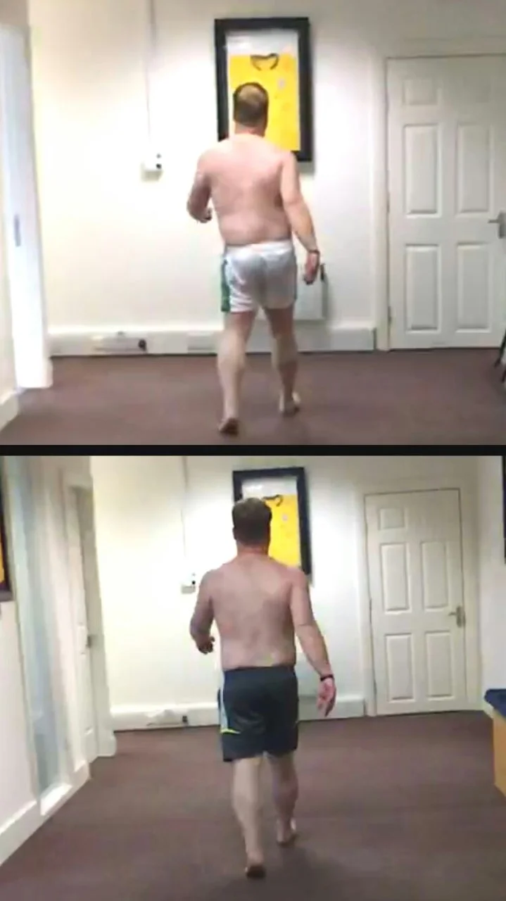 Phase 1. Shifting off left foot - Striking into right heel, coupled movement Before / After